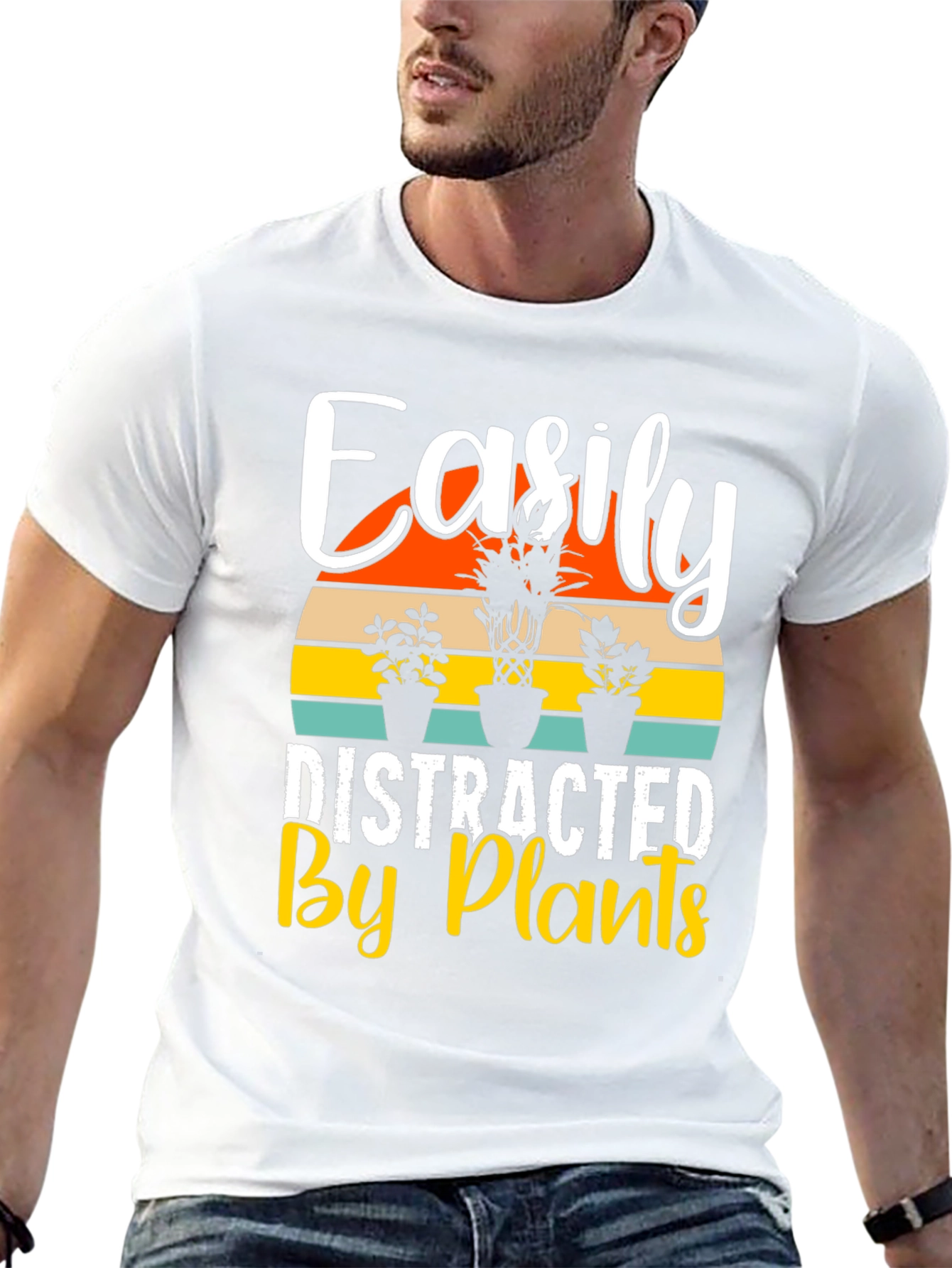 Black Easily Distracted By Plants Graphic T-Shirt view 13