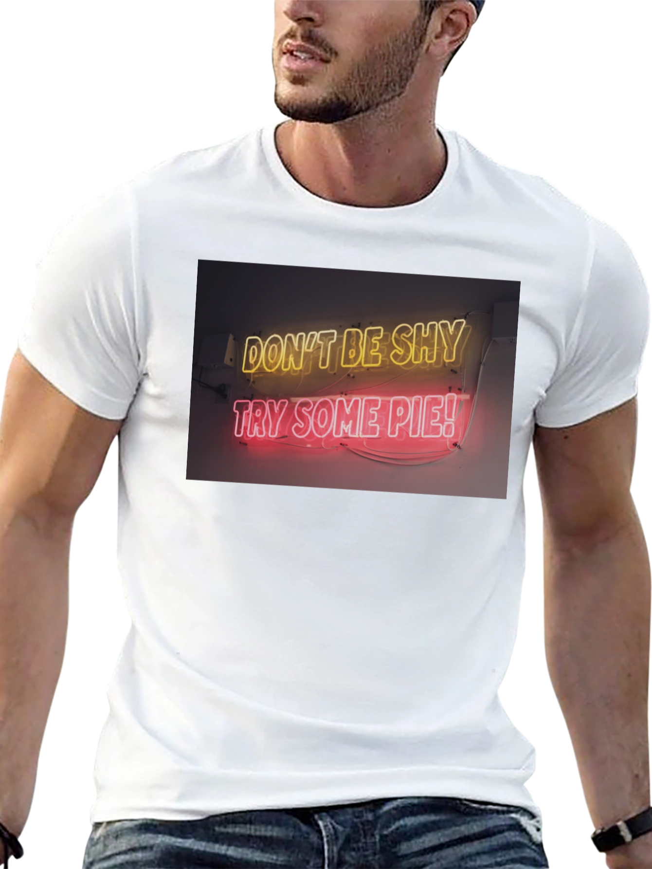 Black Neon Pie Graphic Tee - Don't Be Shy T-Shirt view 13