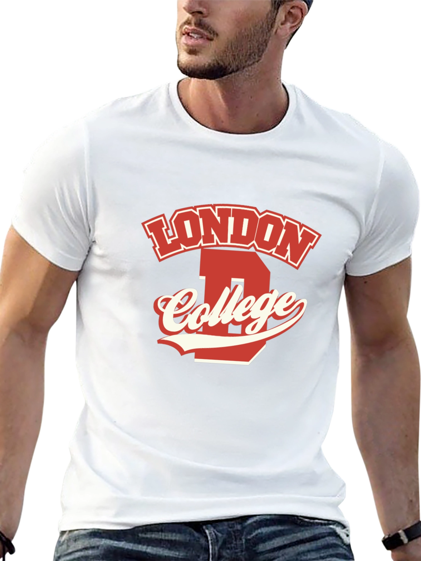 Black London College Graphic T-Shirt view 13