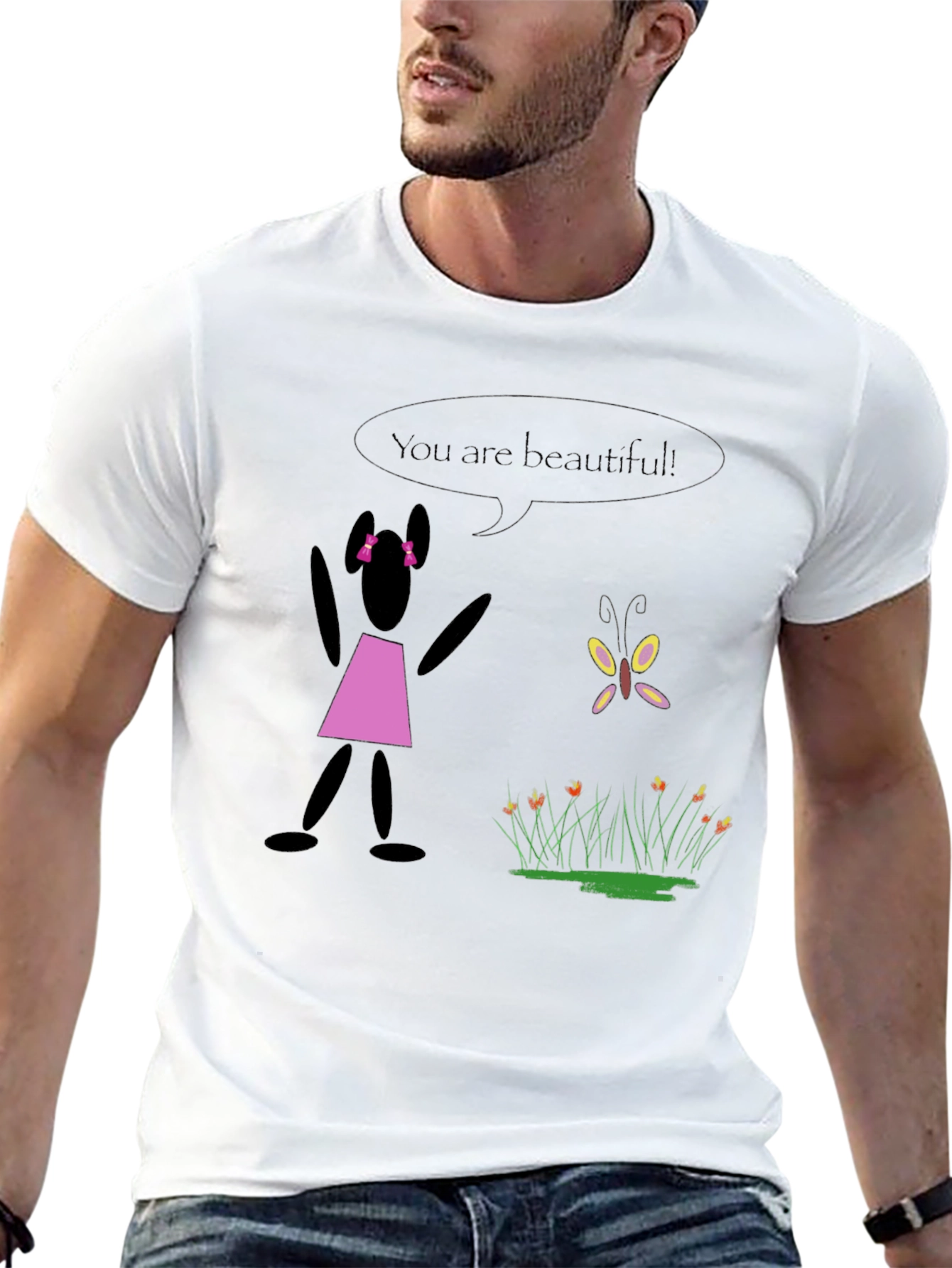 Black Unique Graphic Tee: You Are Beautiful view 13