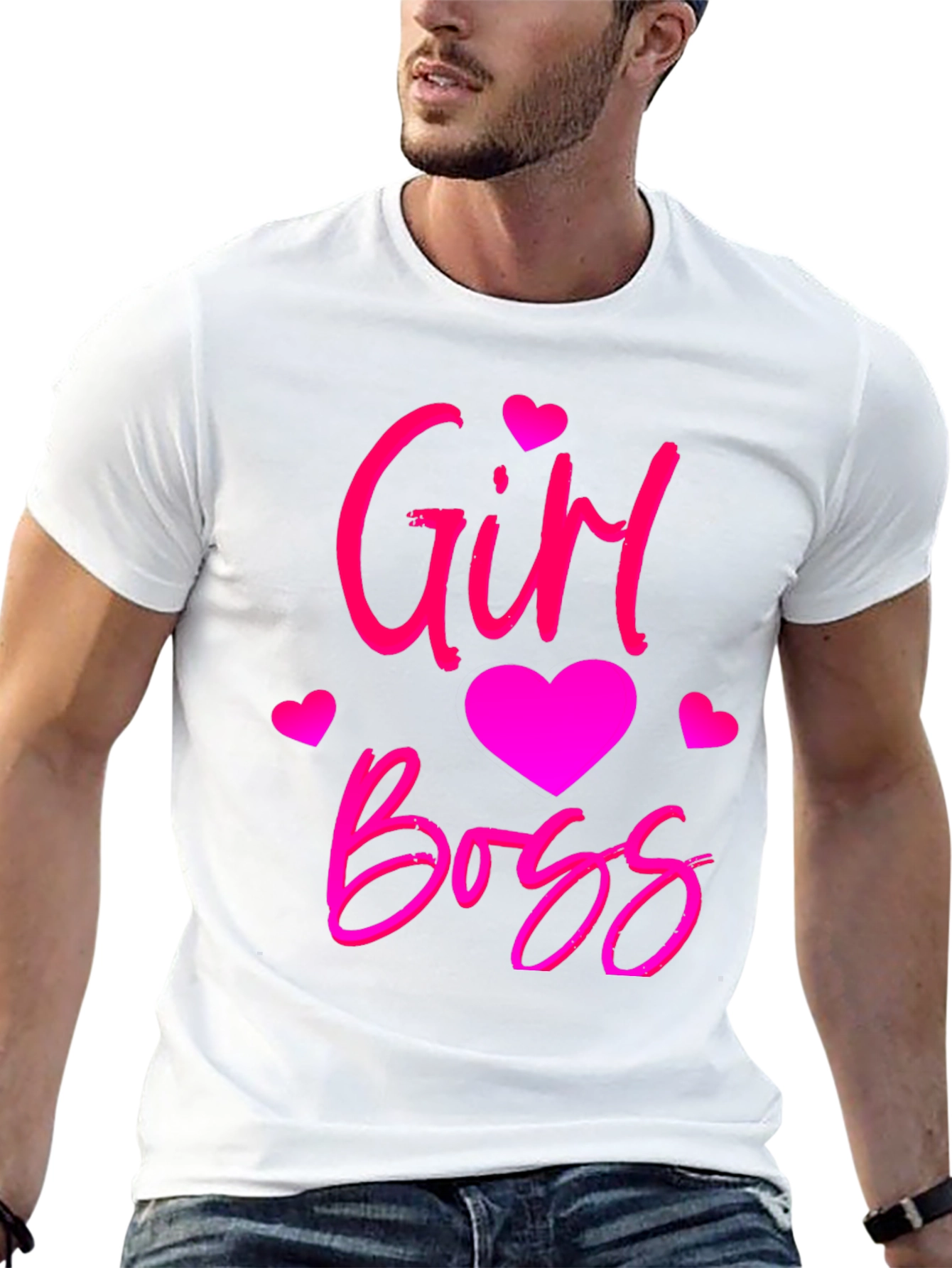 Black Girl Boss Black T-Shirt with Pink Design view 13