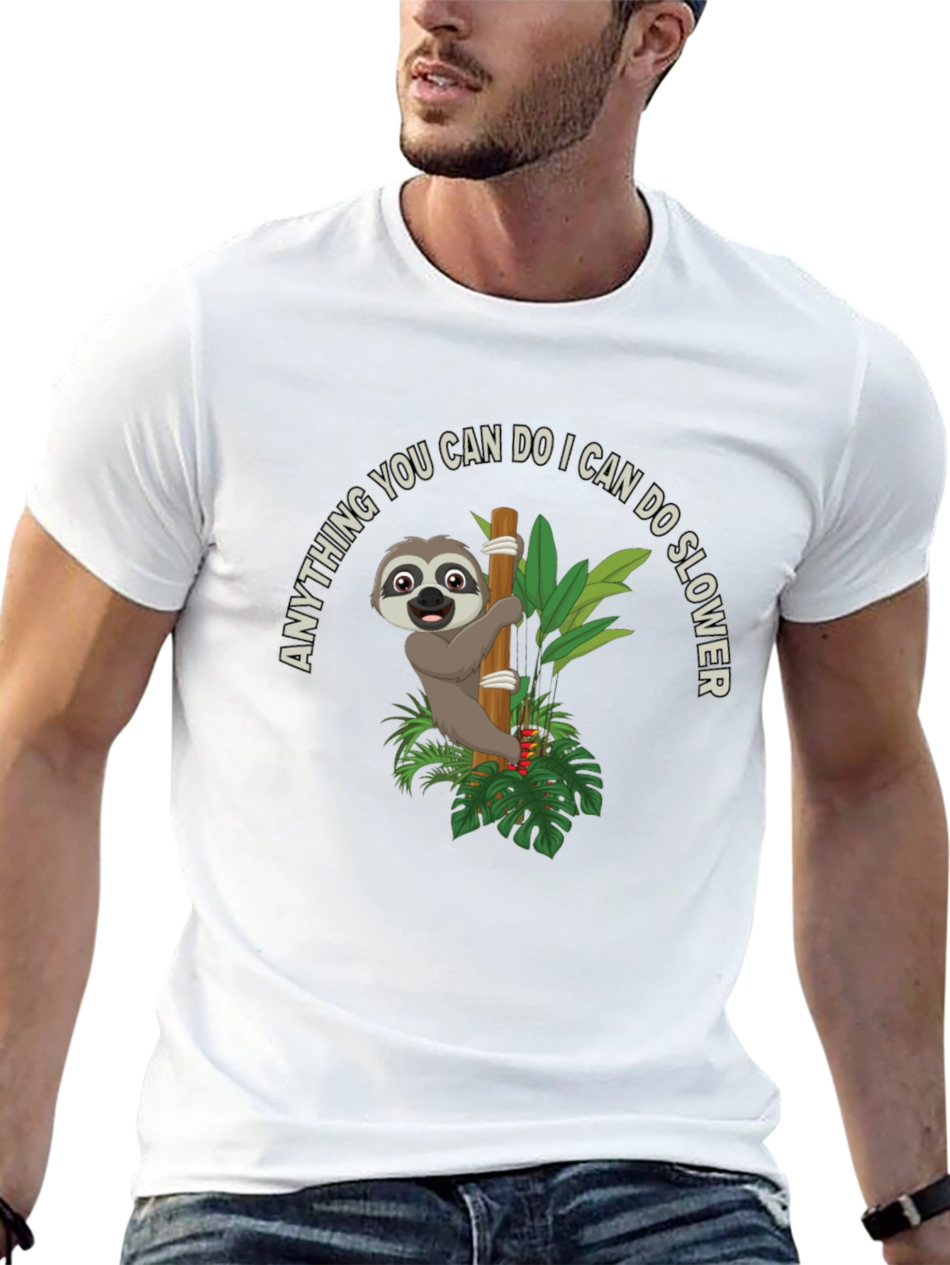 Black Sloth Graphic T-Shirt - Funny Slow Animal Tee view 13