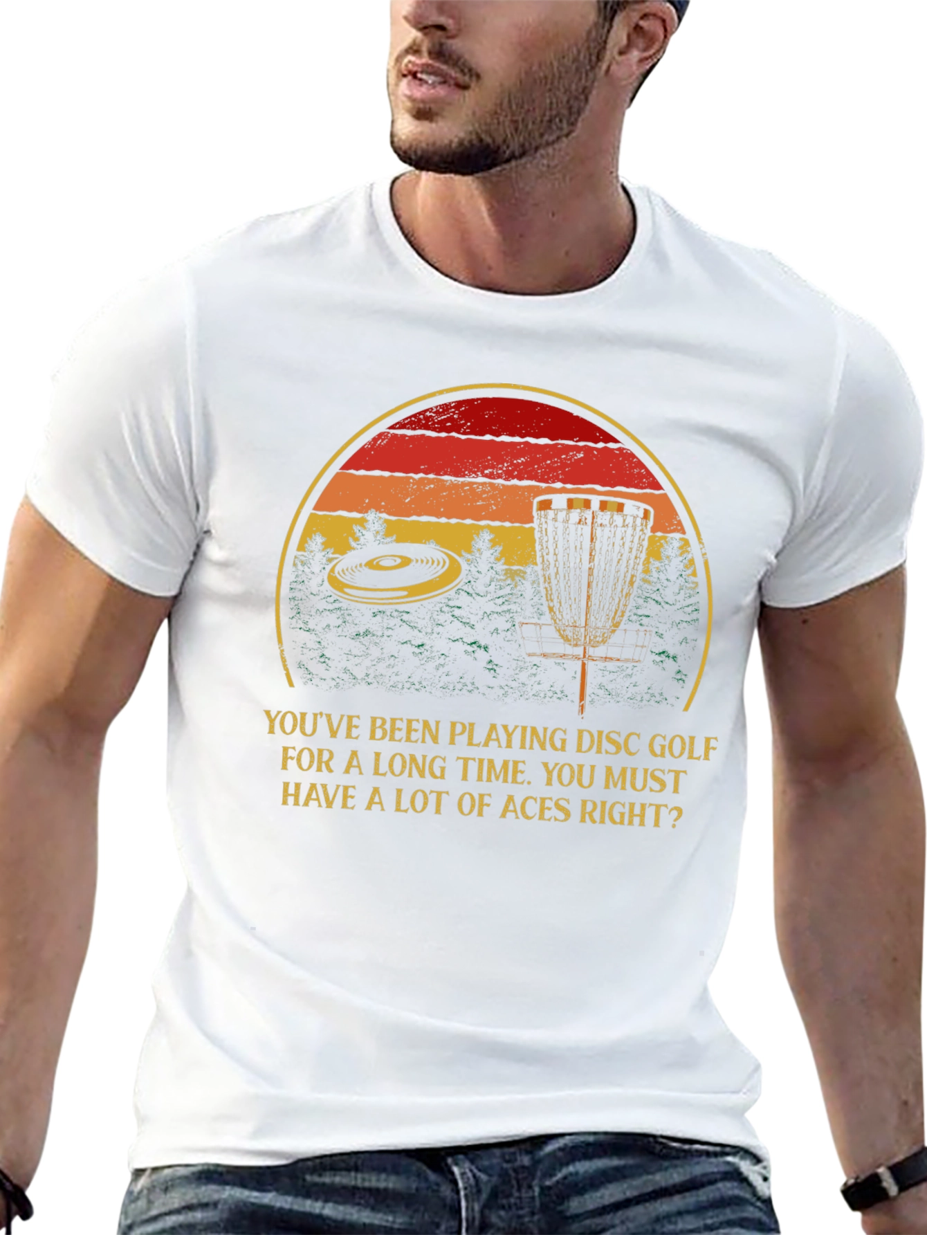 Disc Golf Aces T-Shirt - Retro Sunset Design - 13
