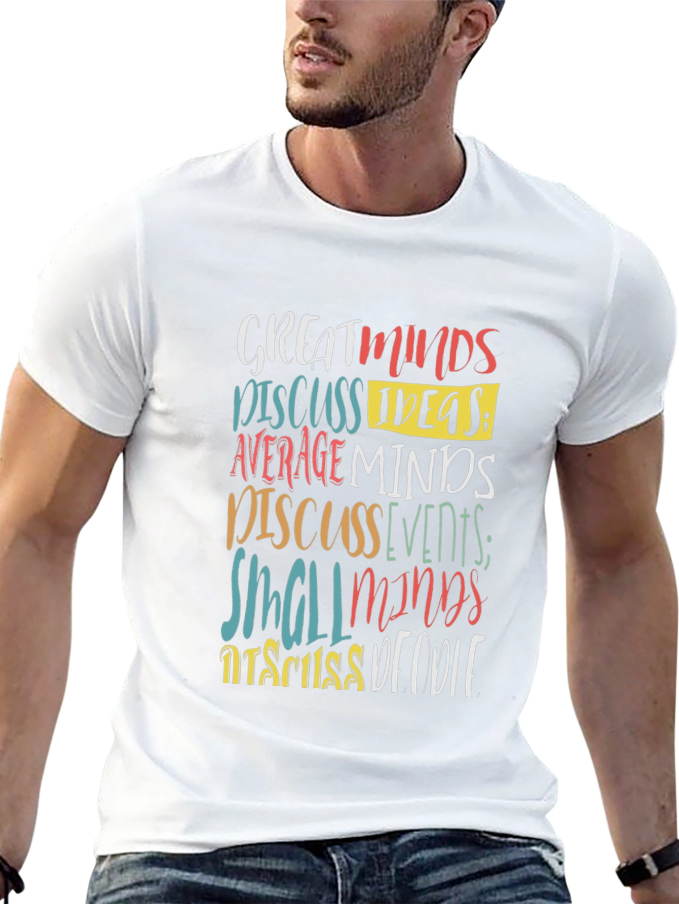 Black Great Minds Discuss Ideas Graphic Tee view 13