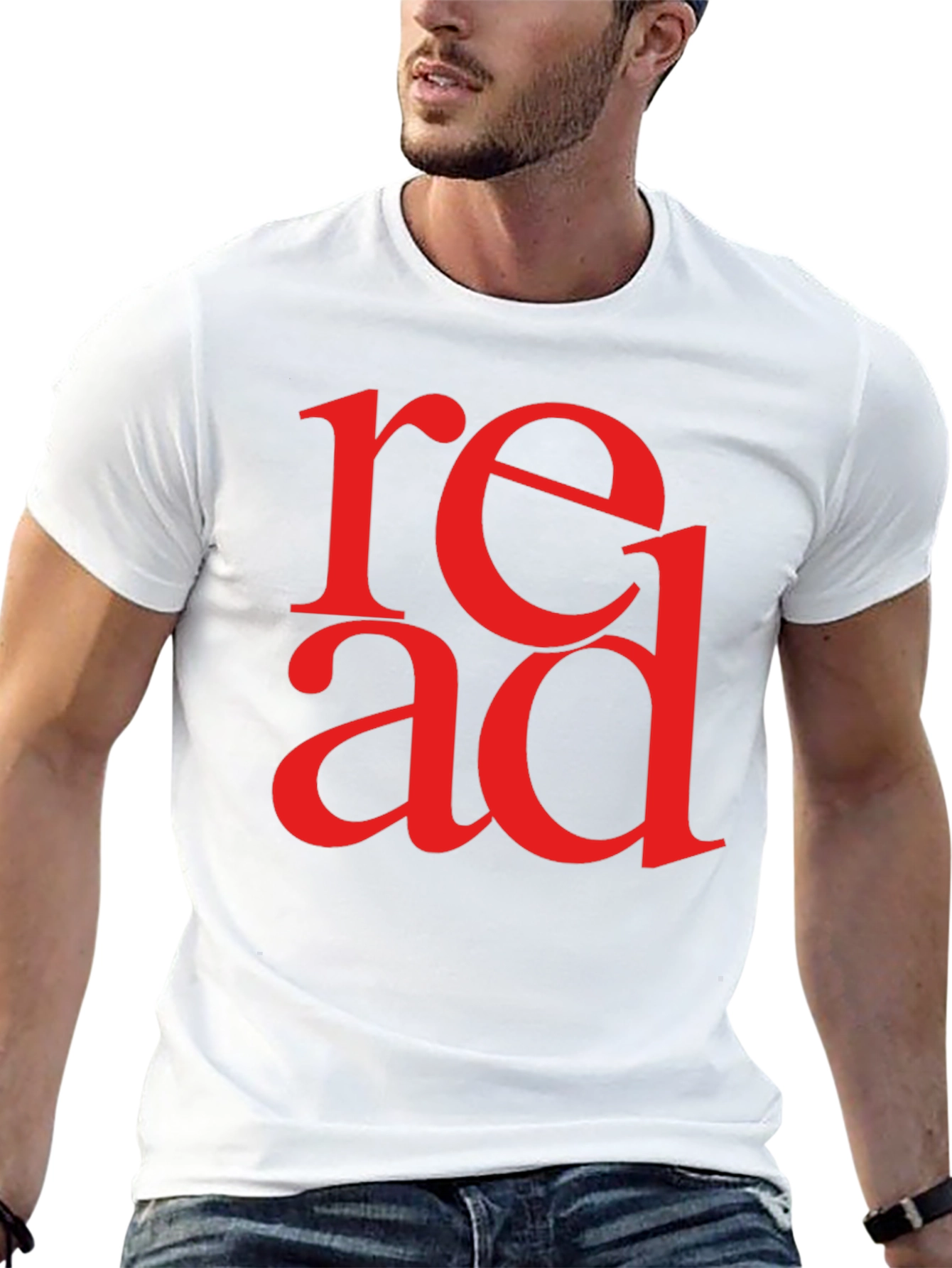 Black Read Graphic T-Shirt - Black Tee with Bold Red Lettering view 13