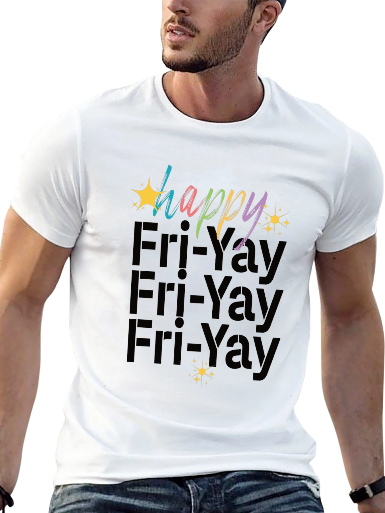 Black Happy Fri-Yay Graphic T-Shirt - Black view 13