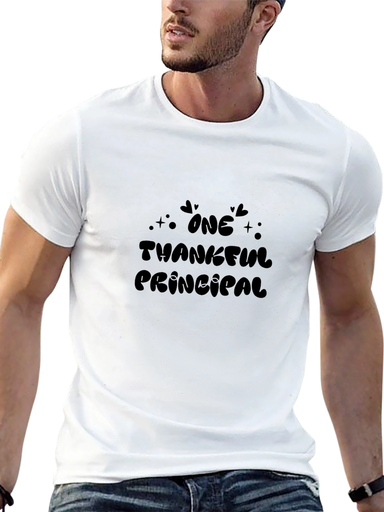 Black Thankful Principal Graphic Tee - Black view 13