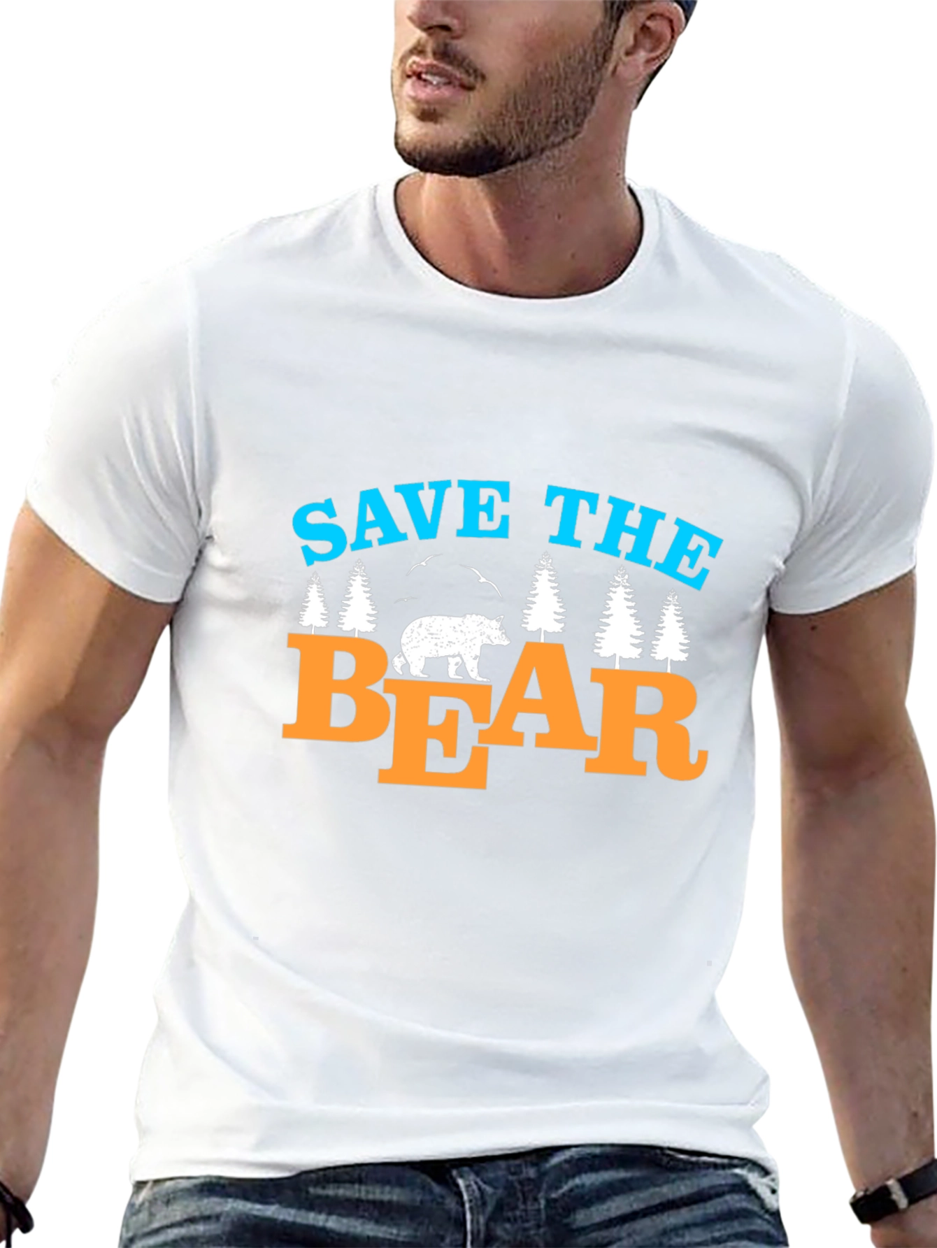 Black Save The Bear T-Shirt Black Graphic Tee view 13
