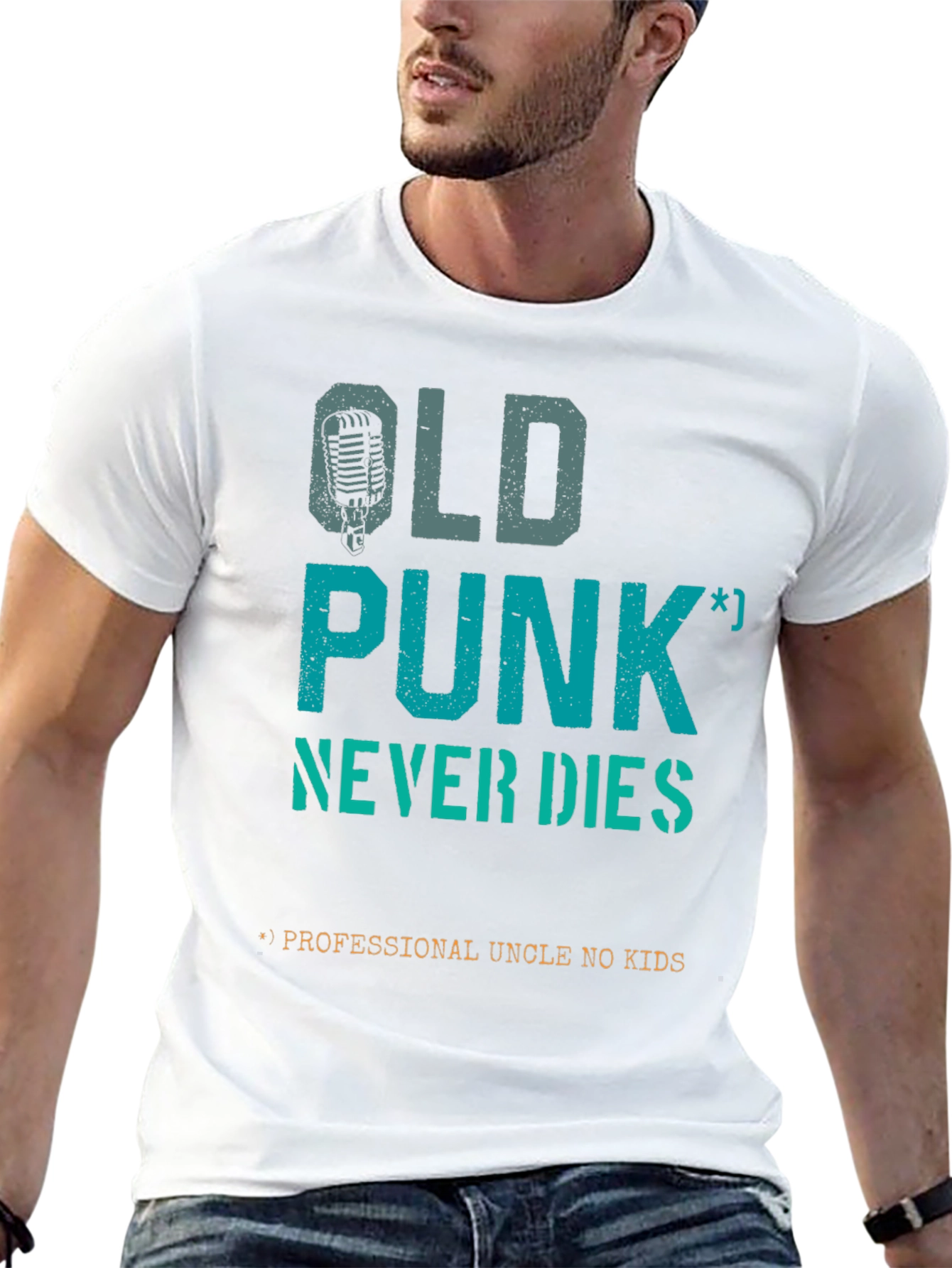 Black Old Punk Never Dies T-Shirt view 13