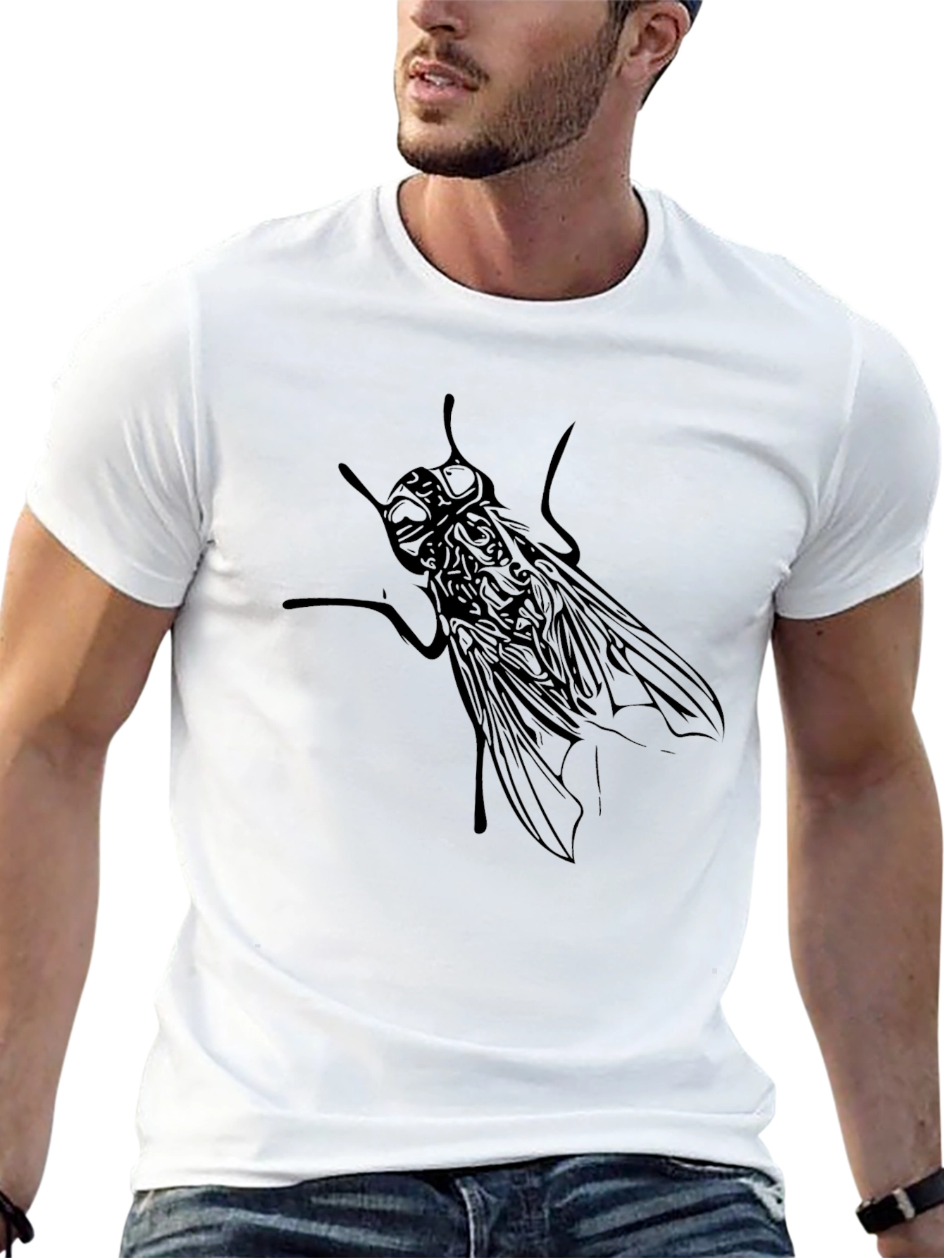 Black Black Fly Graphic Tee - Cool Insect Design view 13