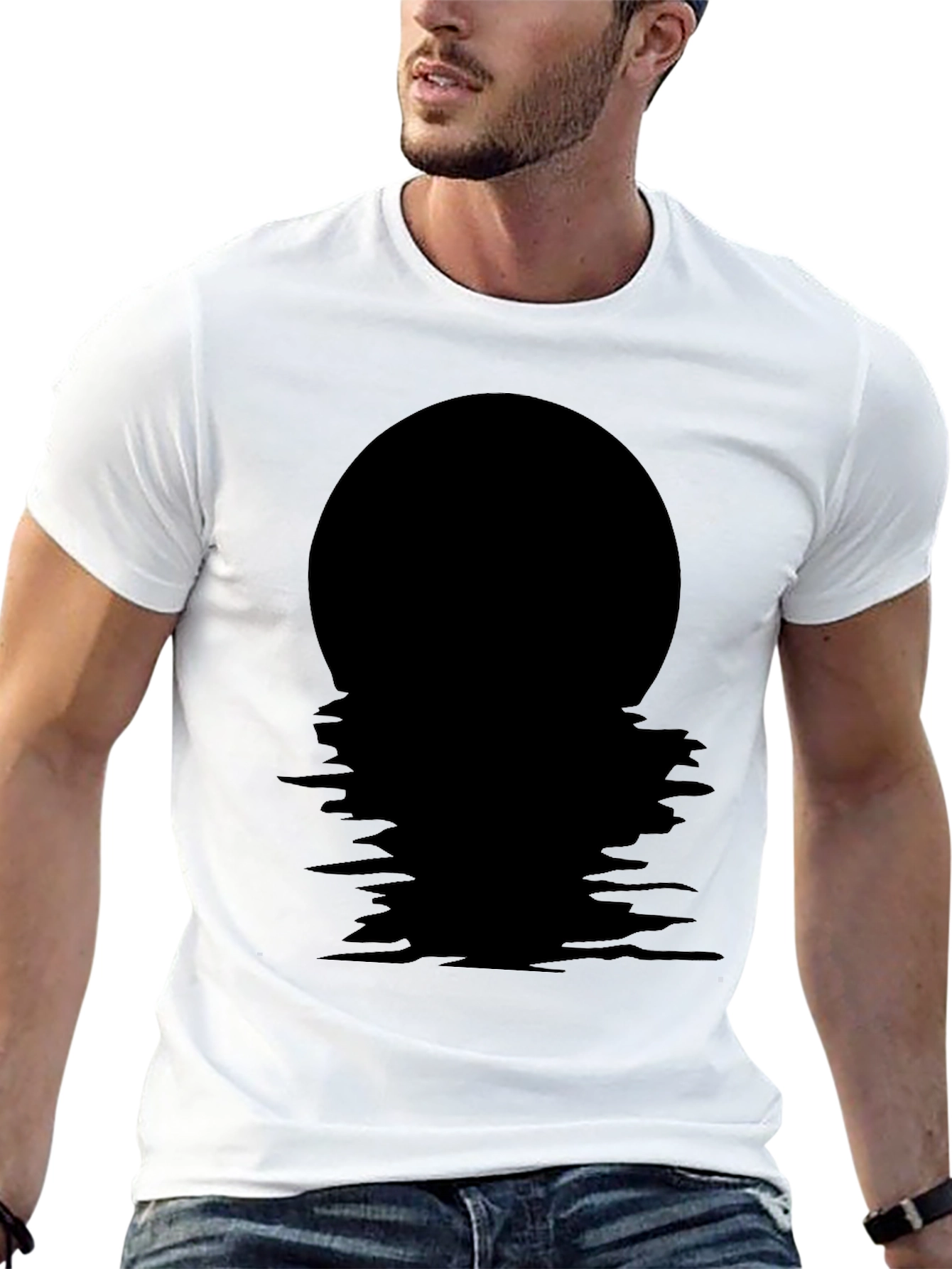 Black Black Moon Reflection T-Shirt view 13
