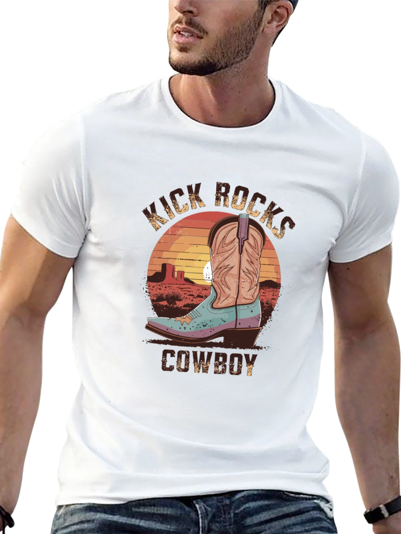 Black Kick Rocks Cowboy Graphic Tee view 13