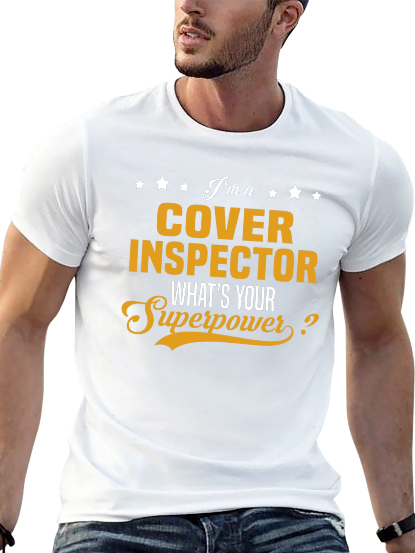 Black Cover Inspector Superpower T-Shirt - Funny Job Gift view 13