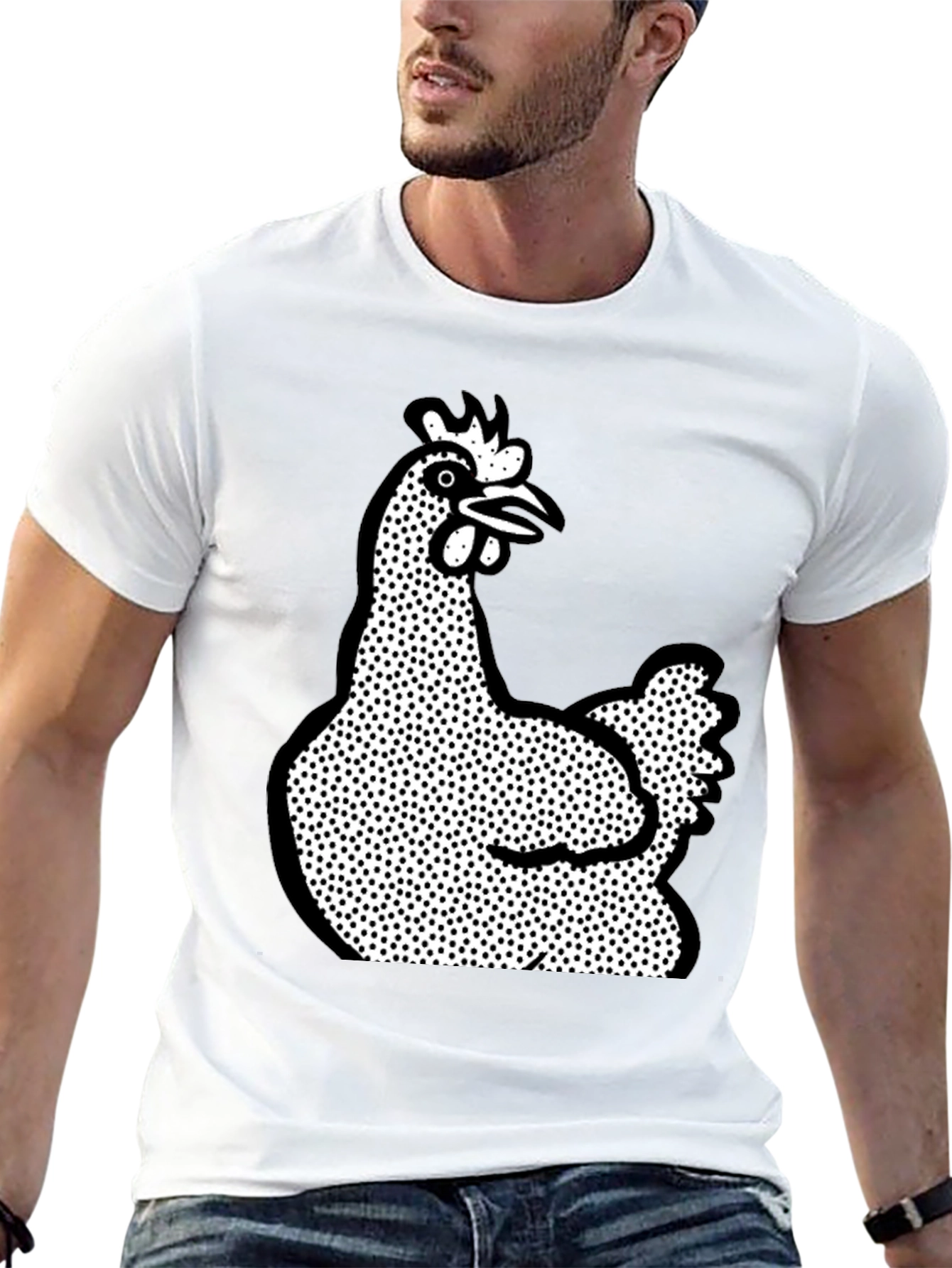 Black Quirky Chicken Graphic T-Shirt - Black view 13