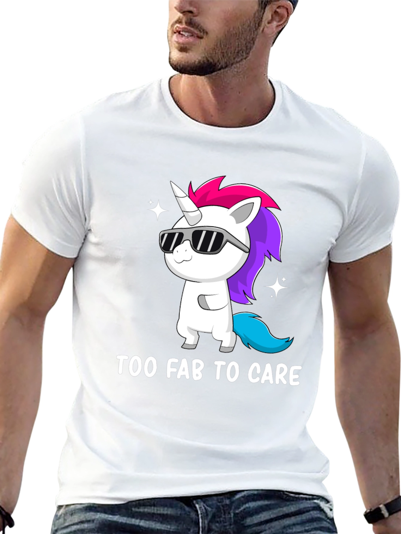 Black Too Fab to Care Unicorn Graphic Tee view 13