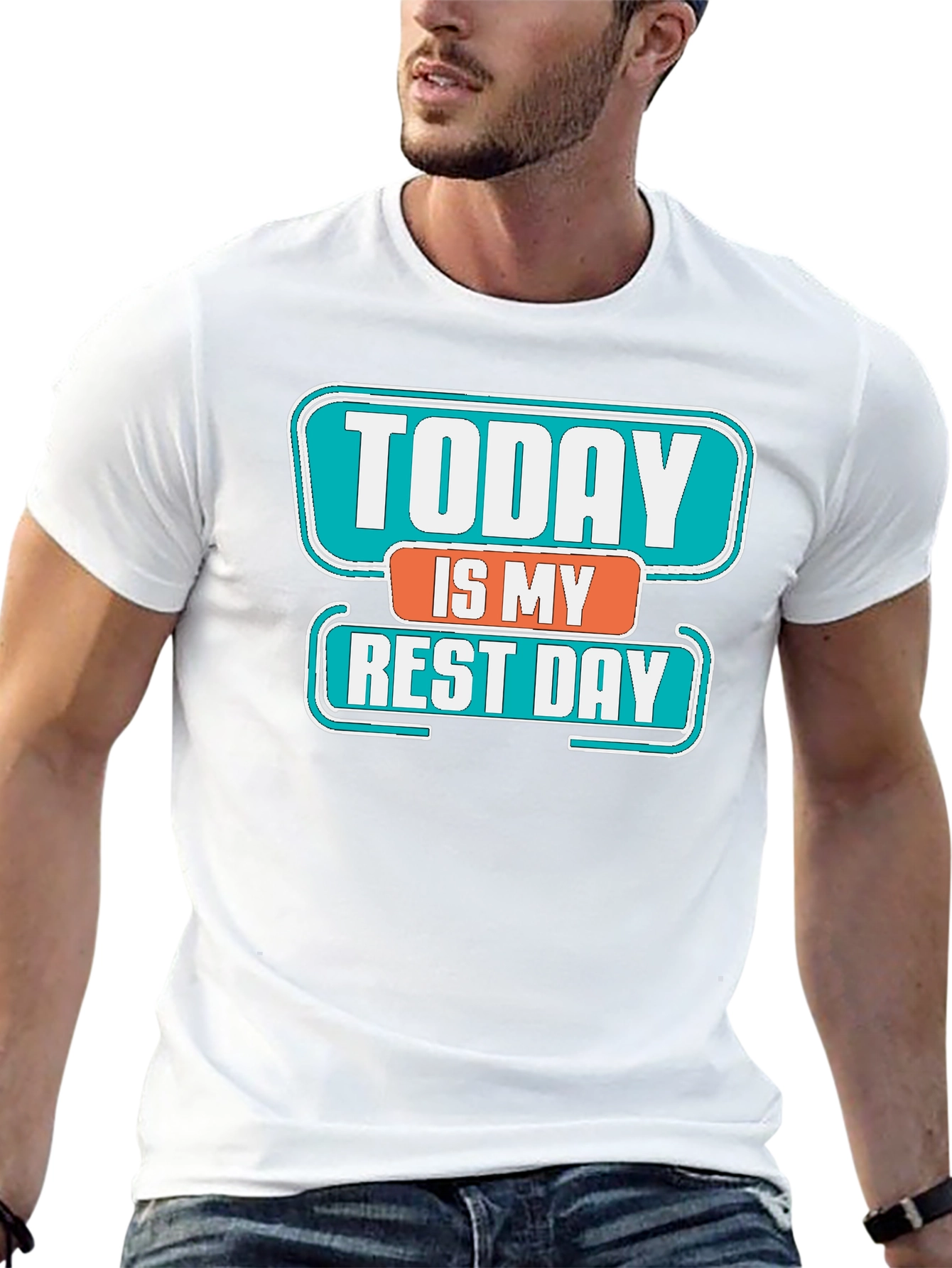 Black Today Is My Rest Day Graphic Tee - Black view 13