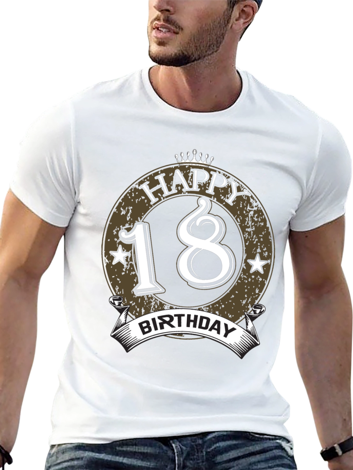 Black Happy 18th Birthday Black T-Shirt view 13
