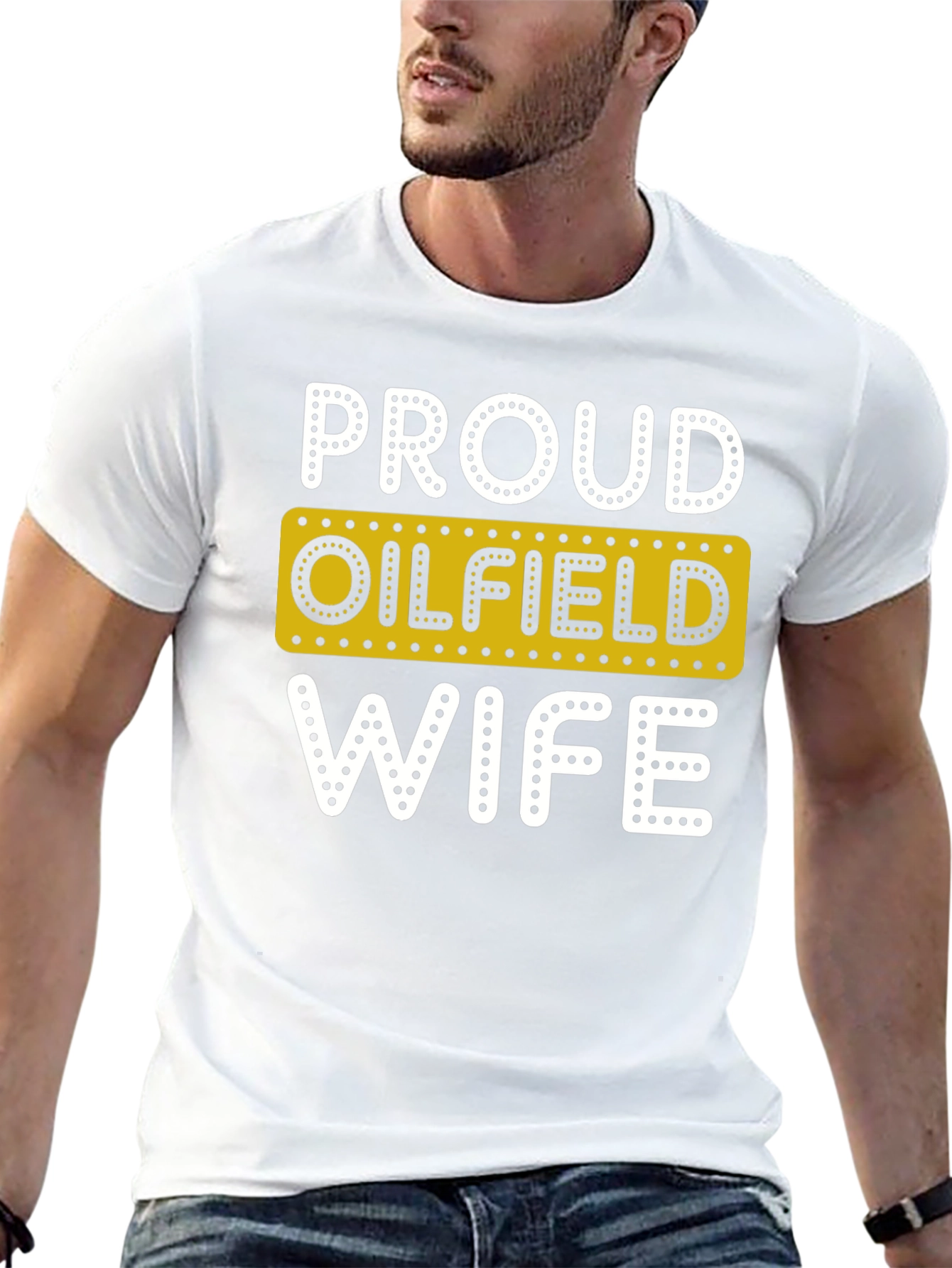 Black Proud Oilfield Wife Novelty T-Shirt view 13