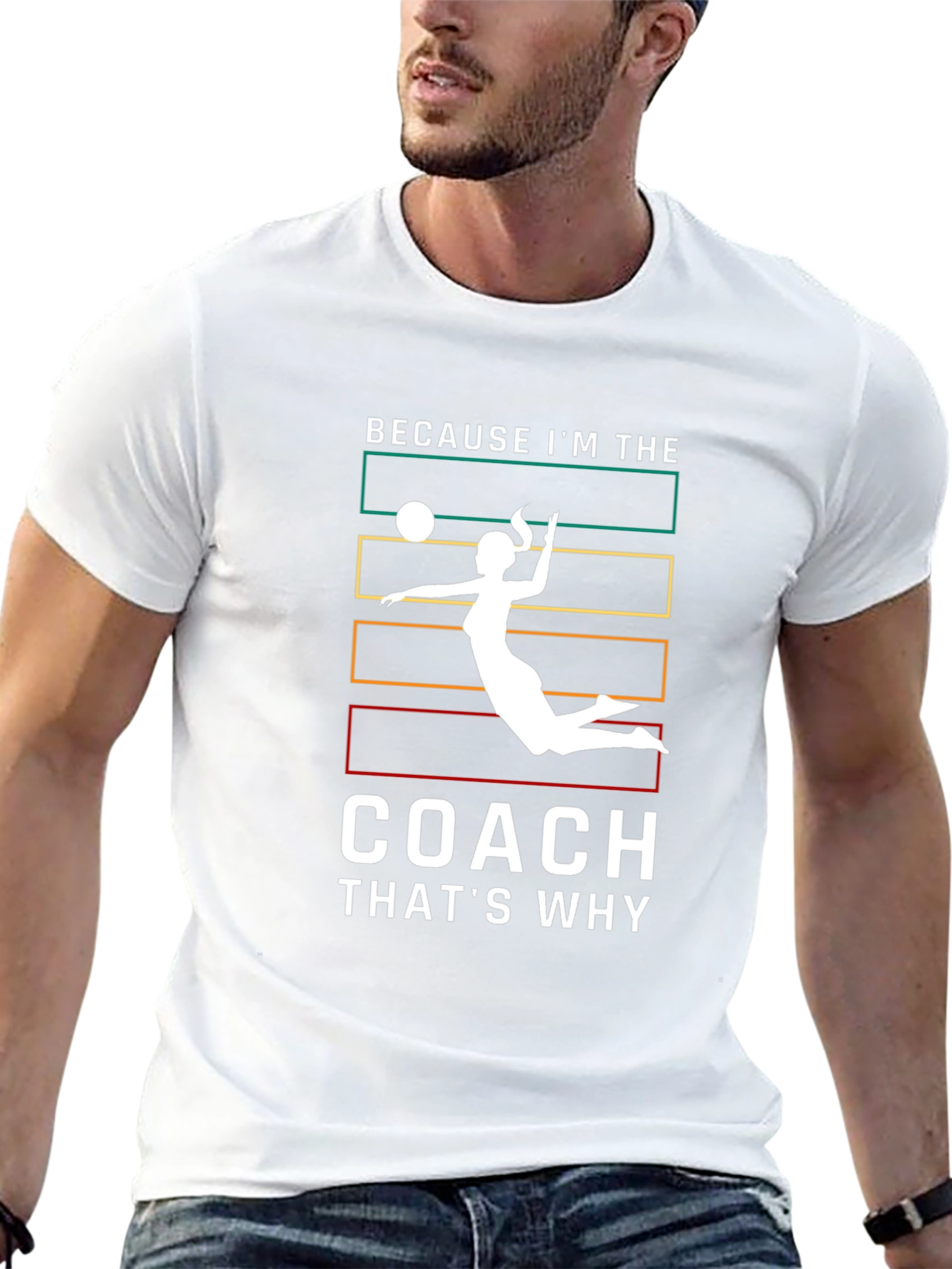 Volleyball Coach T-Shirt - Because I'm the Coach That's Why - 13