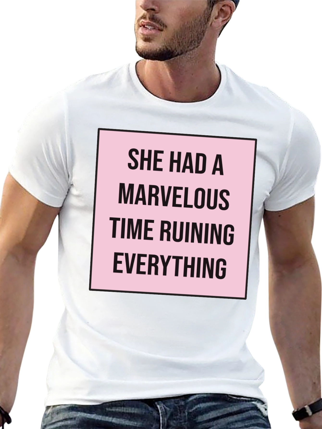 Black Marvelous Ruining T-Shirt - Trendy Graphic Tee view 13