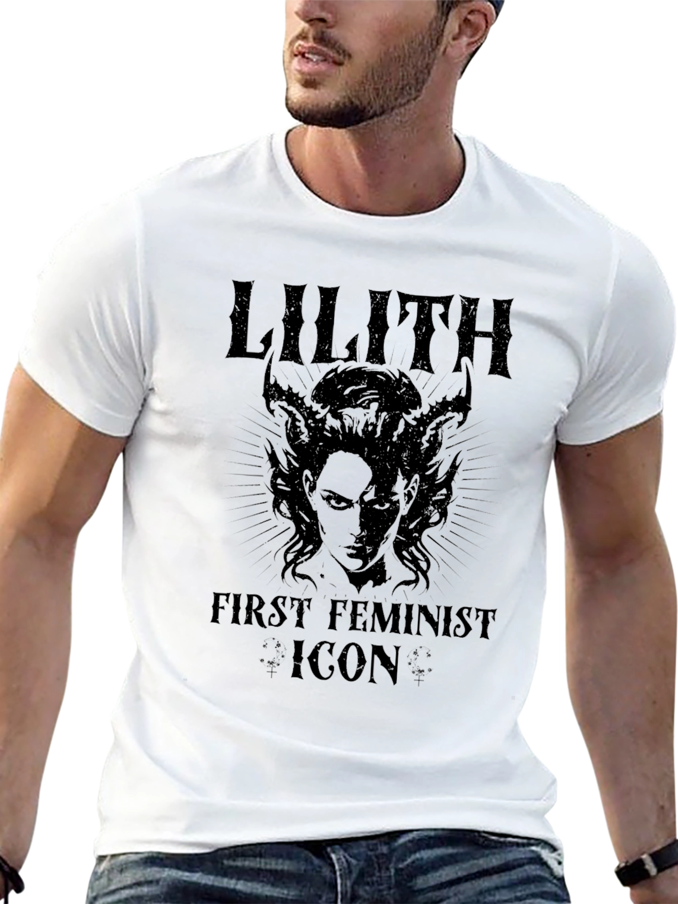 Black Lilith First Feminist Icon Graphic Tee - Black view 13