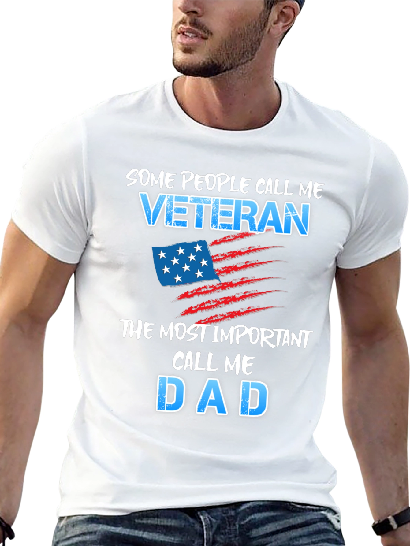 Black Veteran Dad Graphic Tee view 13