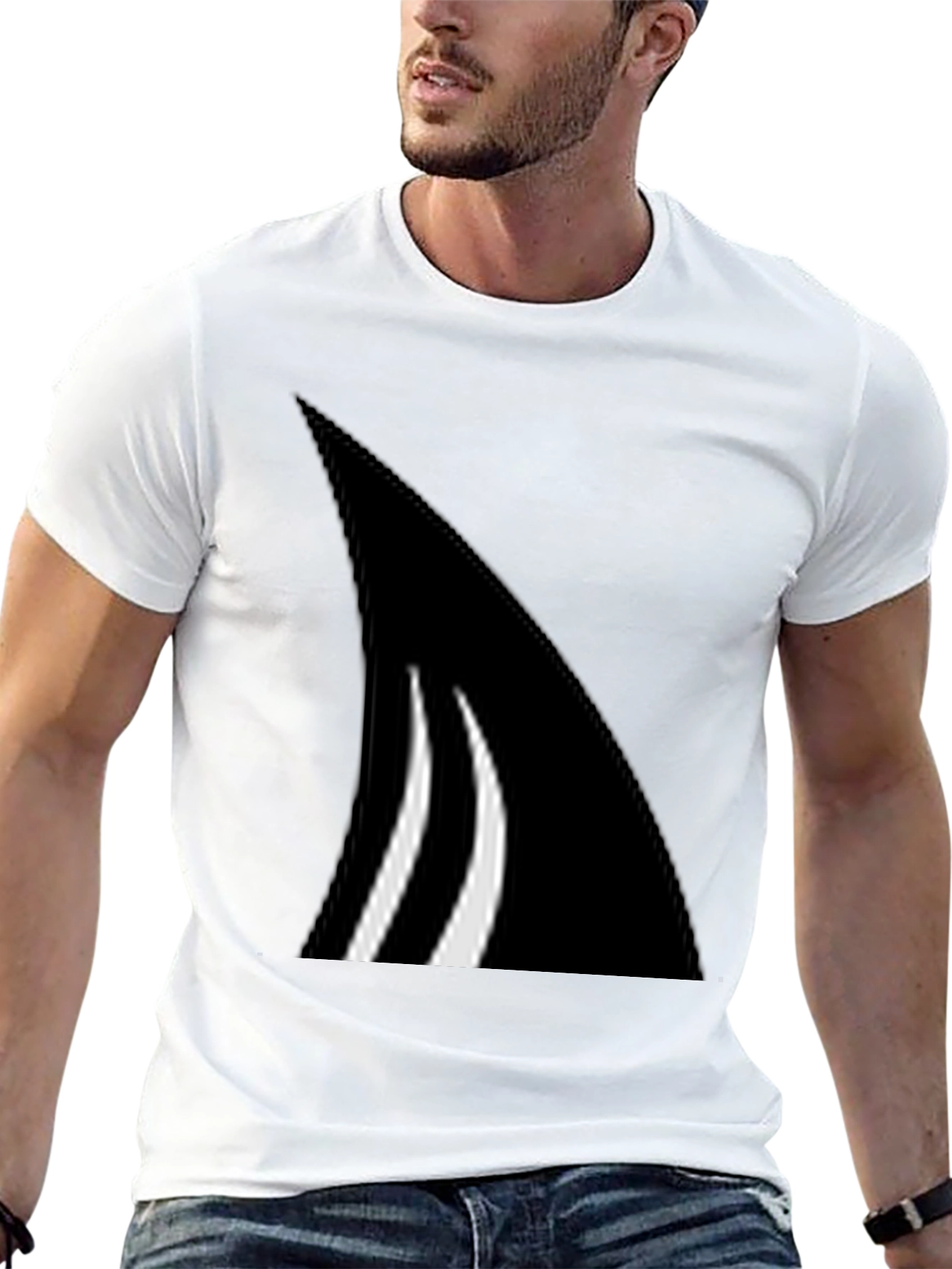 Black Abstract Graphic Tee - Black view 13