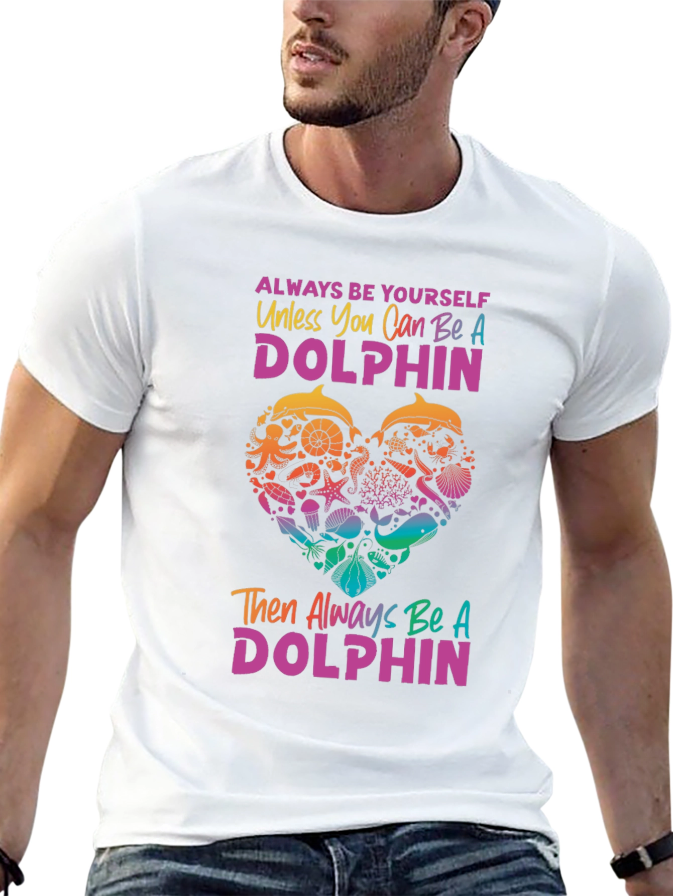 Always Be Yourself Dolphin Graphic Tee - 13