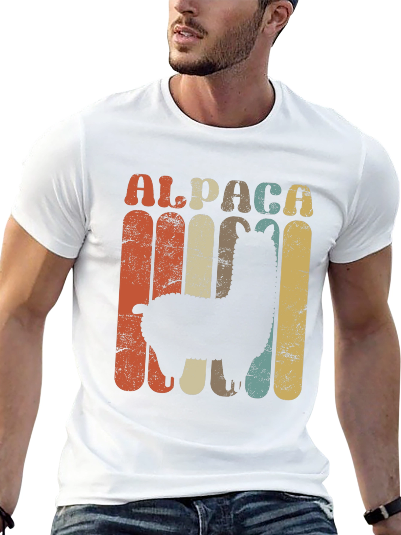 Black Retro Alpaca Graphic T-Shirt - Vintage Style view 13