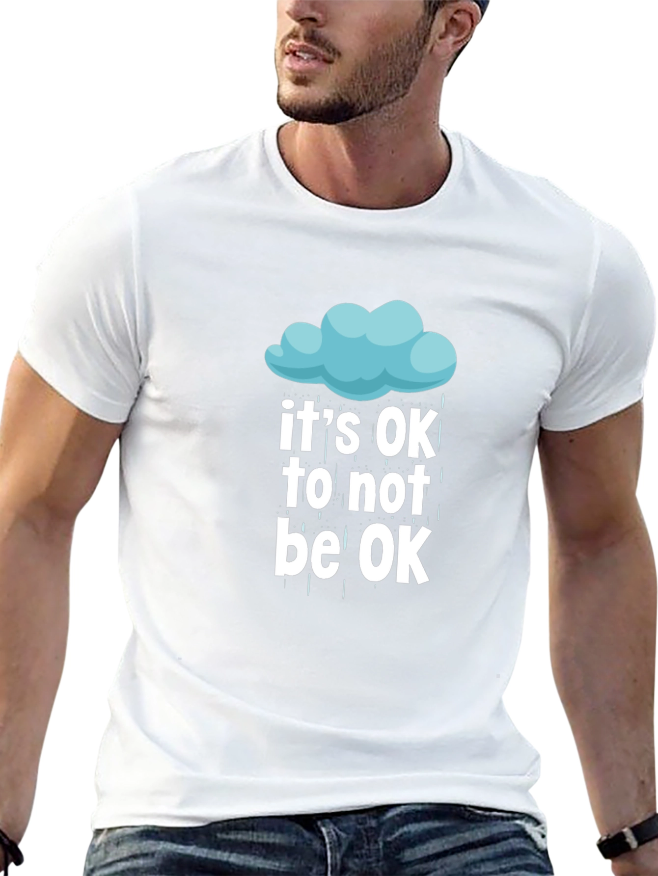 Black It's OK To Not Be OK T-Shirt view 13