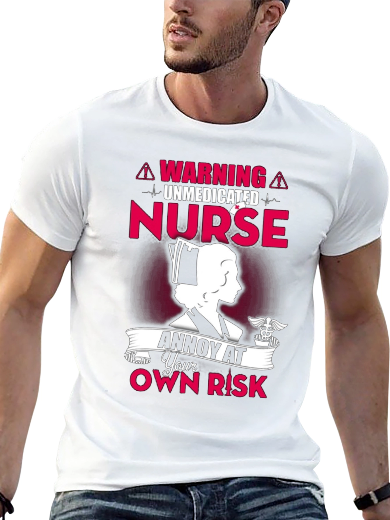 Black Unmedicated Nurse T-Shirt - Annoy At Your Own Risk! view 13