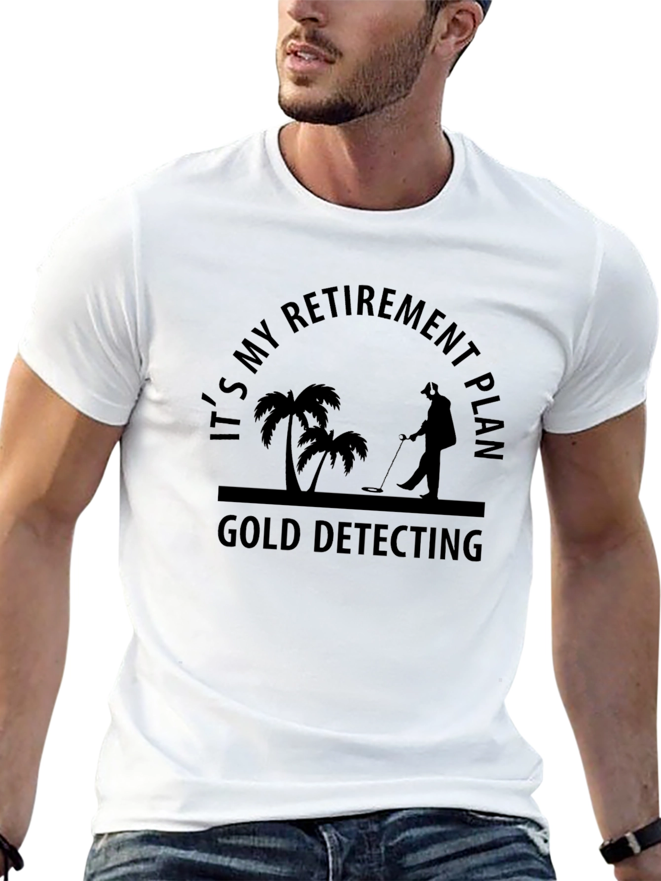 Black Retirement Gold Detecting Black T-Shirt view 13
