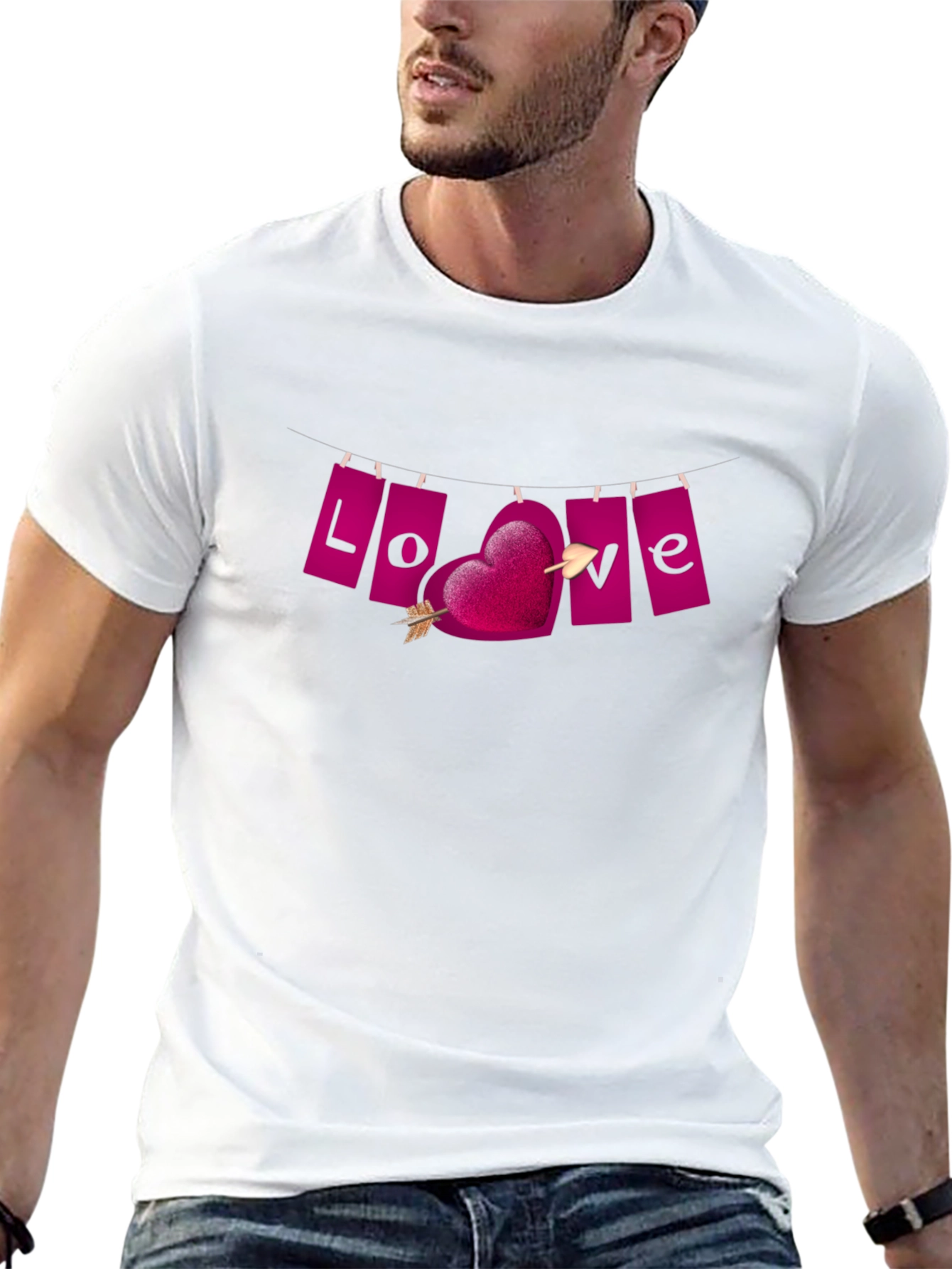 Black Love Arrow Heart T-Shirt - Valentine's Day Tee view 13