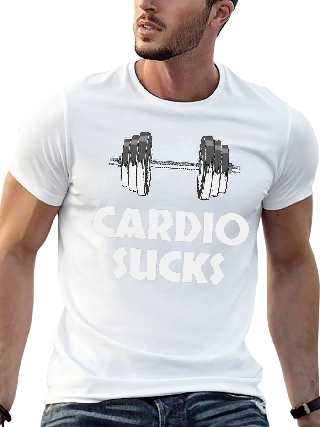 Black Cardio Sucks Gym T-Shirt - Funny Workout Tee view 13