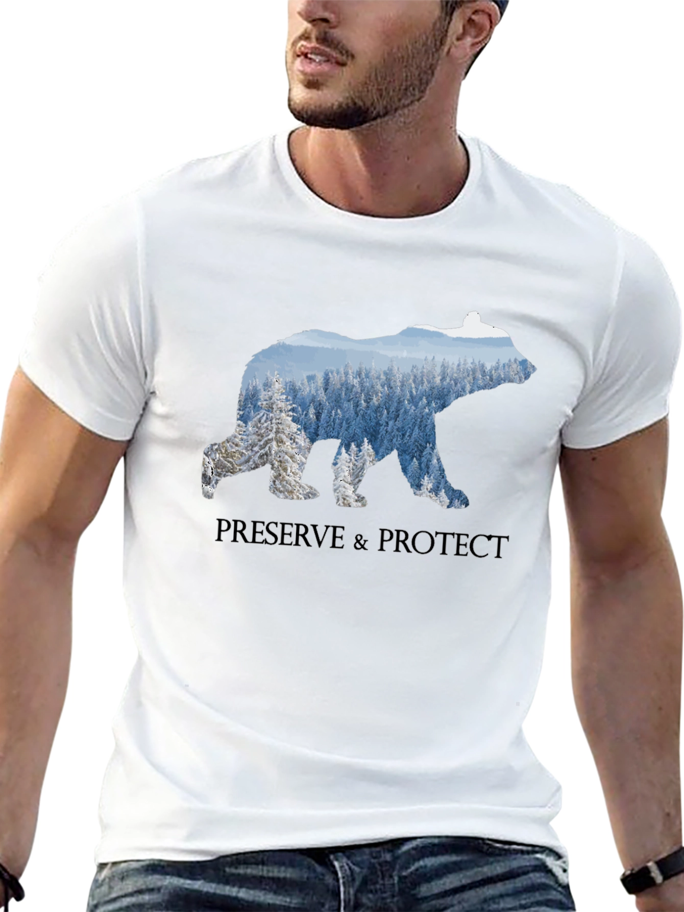 Black Preserve & Protect Bear Graphic T-Shirt view 13