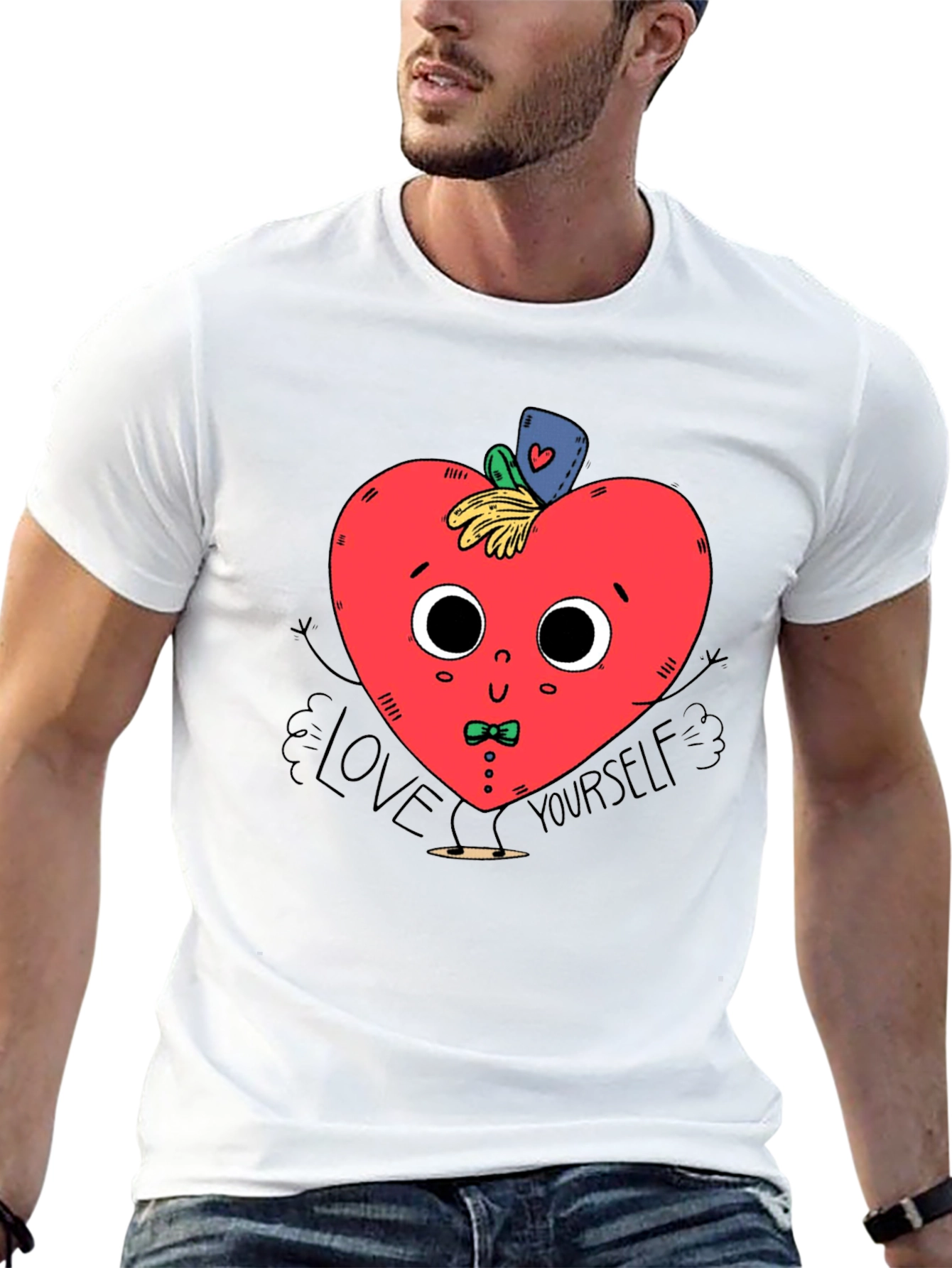 Black Love Yourself Heart Graphic T-Shirt view 13