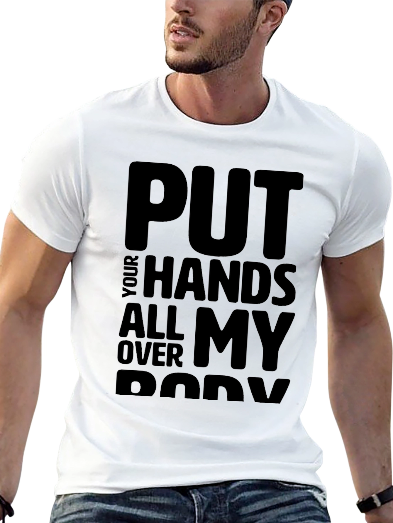 Black Put Your Hands All Over My Body T-Shirt view 13