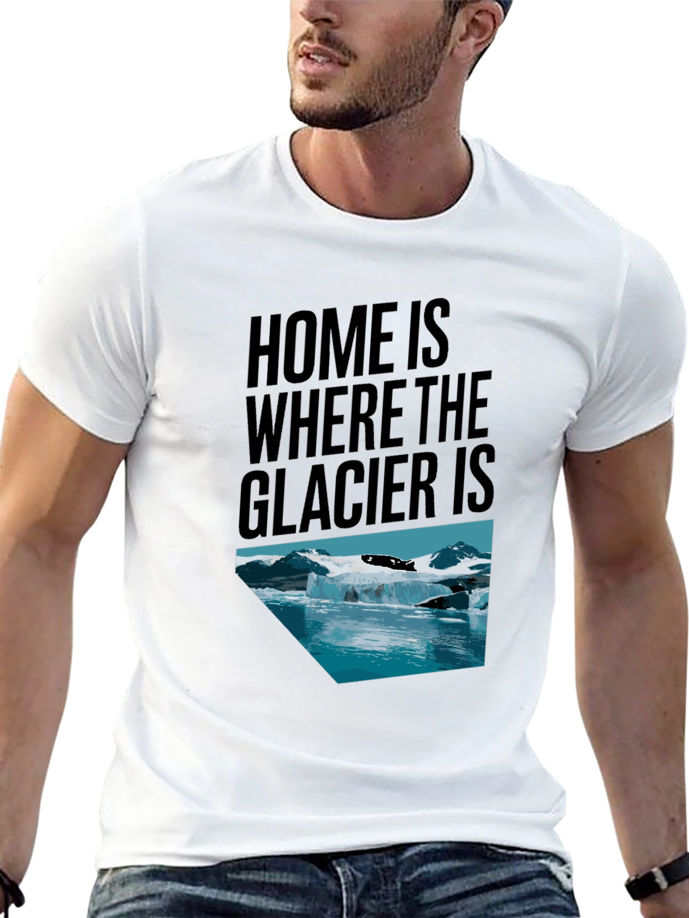 Black Glacier Graphic Tee: Home Is Where the Glacier Is T-Shirt view 13