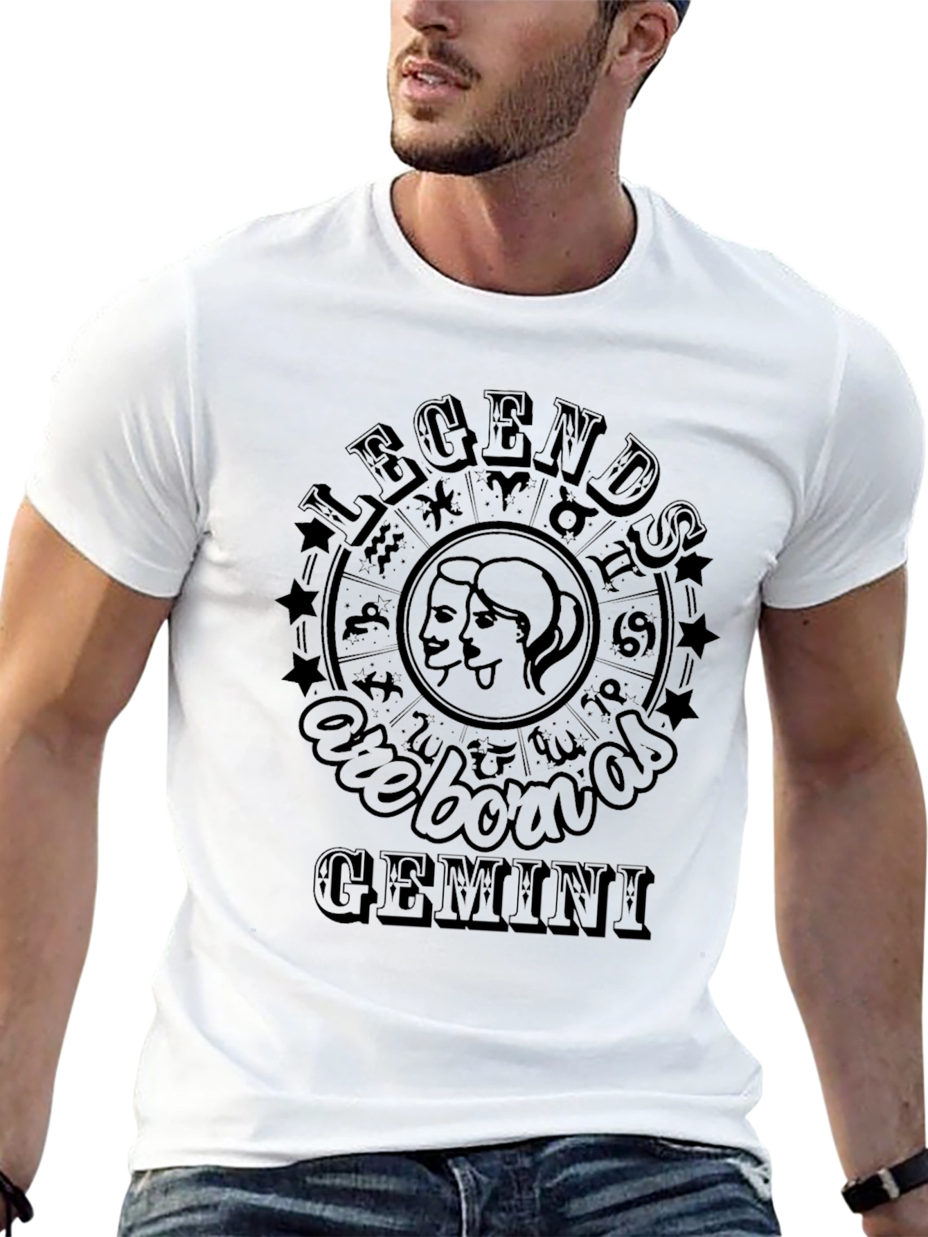 Black Legends Are Born Gemini Black T-Shirt Zodiac Sign view 13