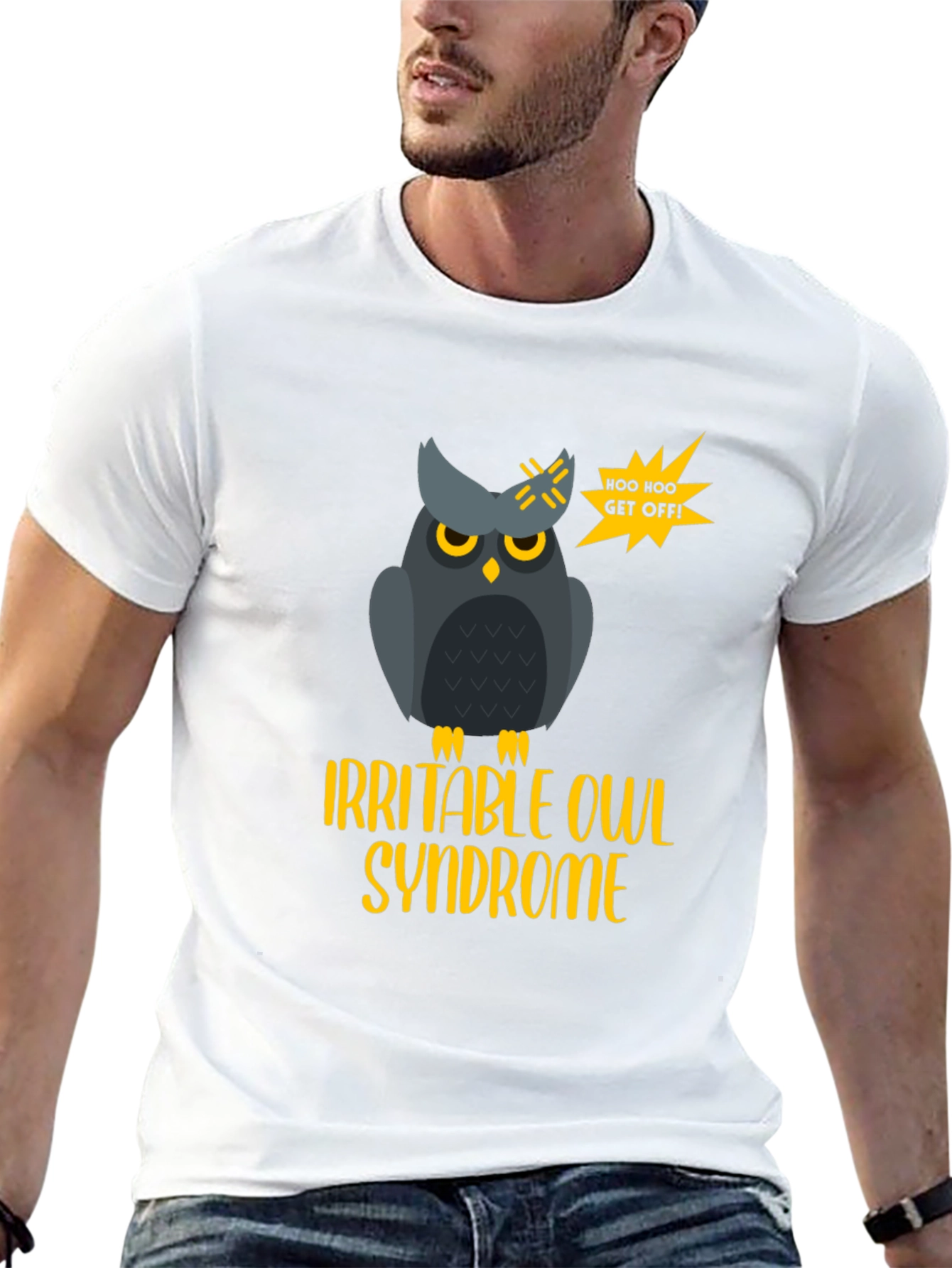 Black Irritable Owl Syndrome T-Shirt view 13