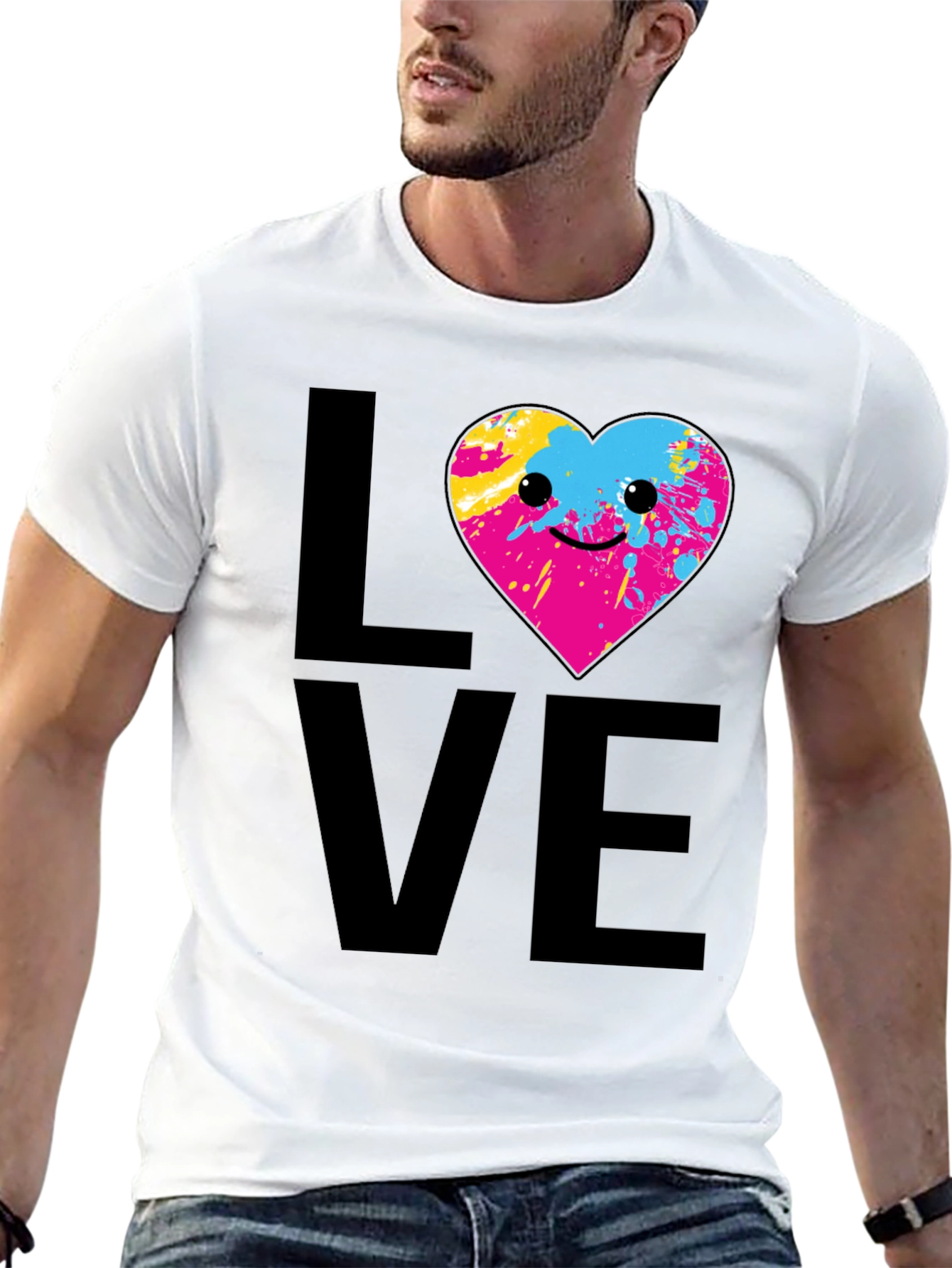Black Love Heart Graphic Tee - Fun & Unique Design view 13