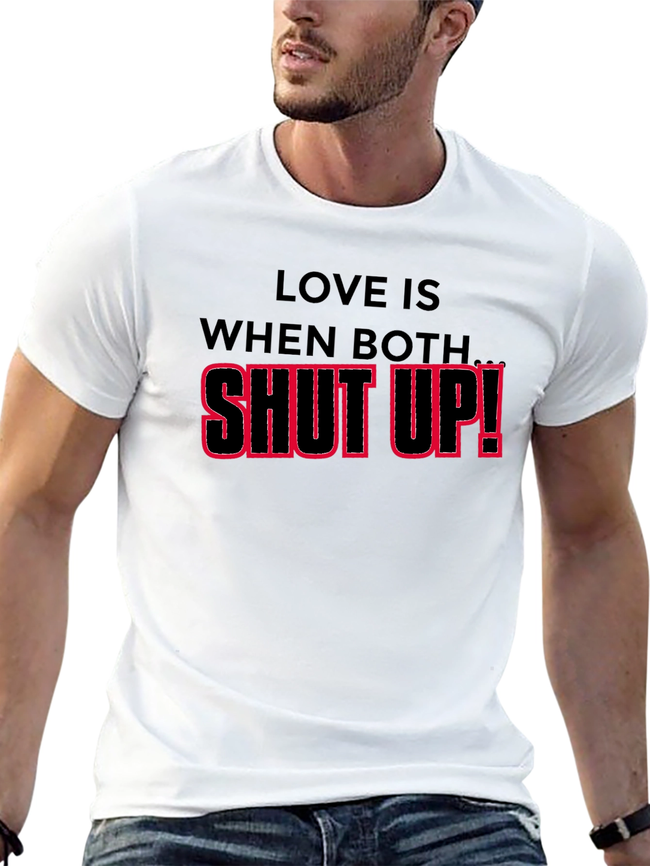 Black Shut Up! Graphic T-Shirt - Bold Statement Tee view 13