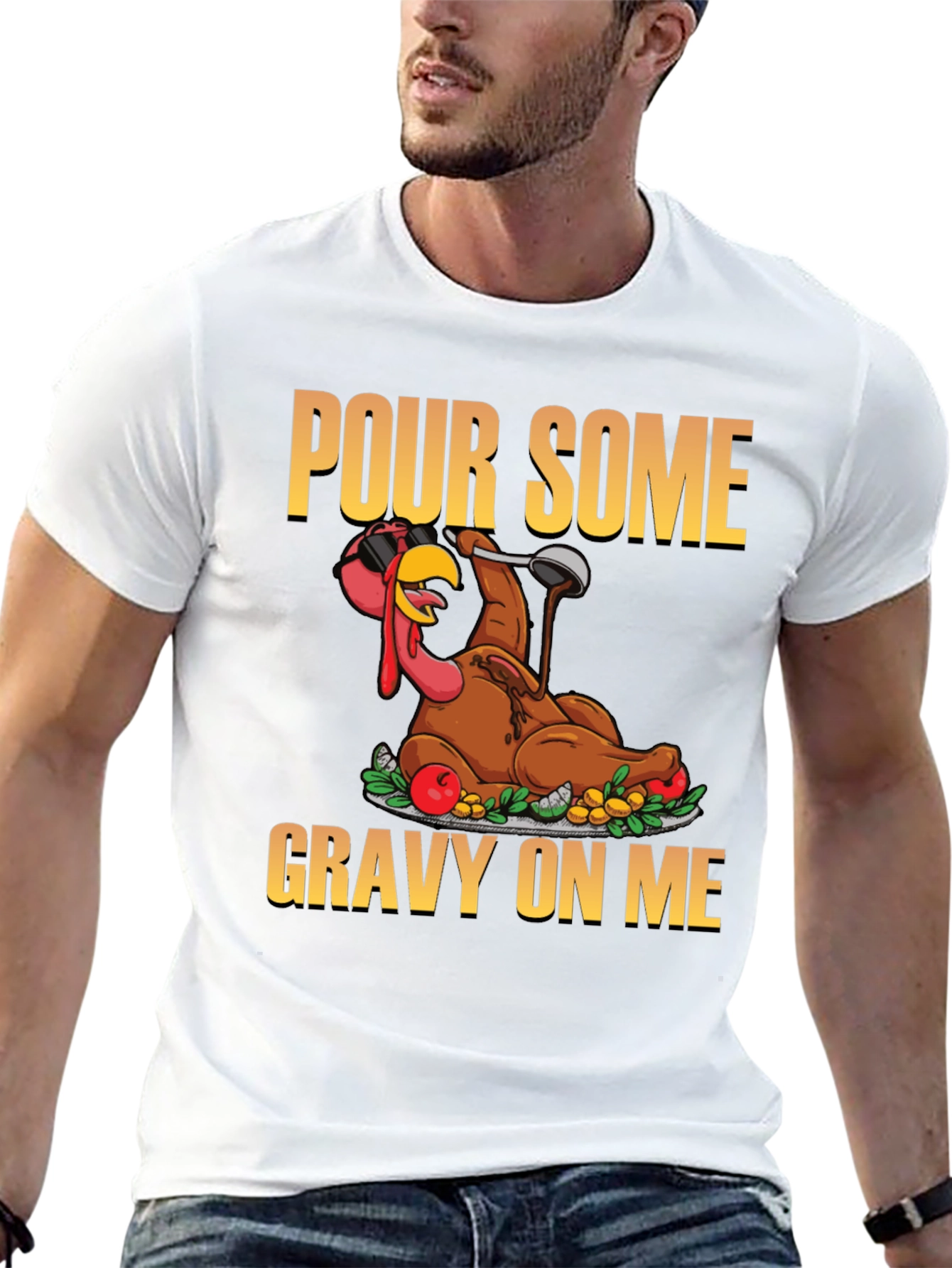Black Pour Some Gravy On Me T-Shirt view 13