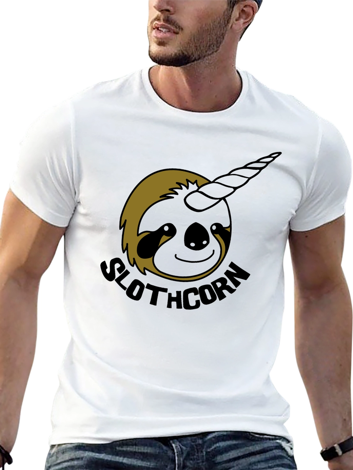 Black Slothcorn Graphic Tee - Unisex Comfort Fit view 13