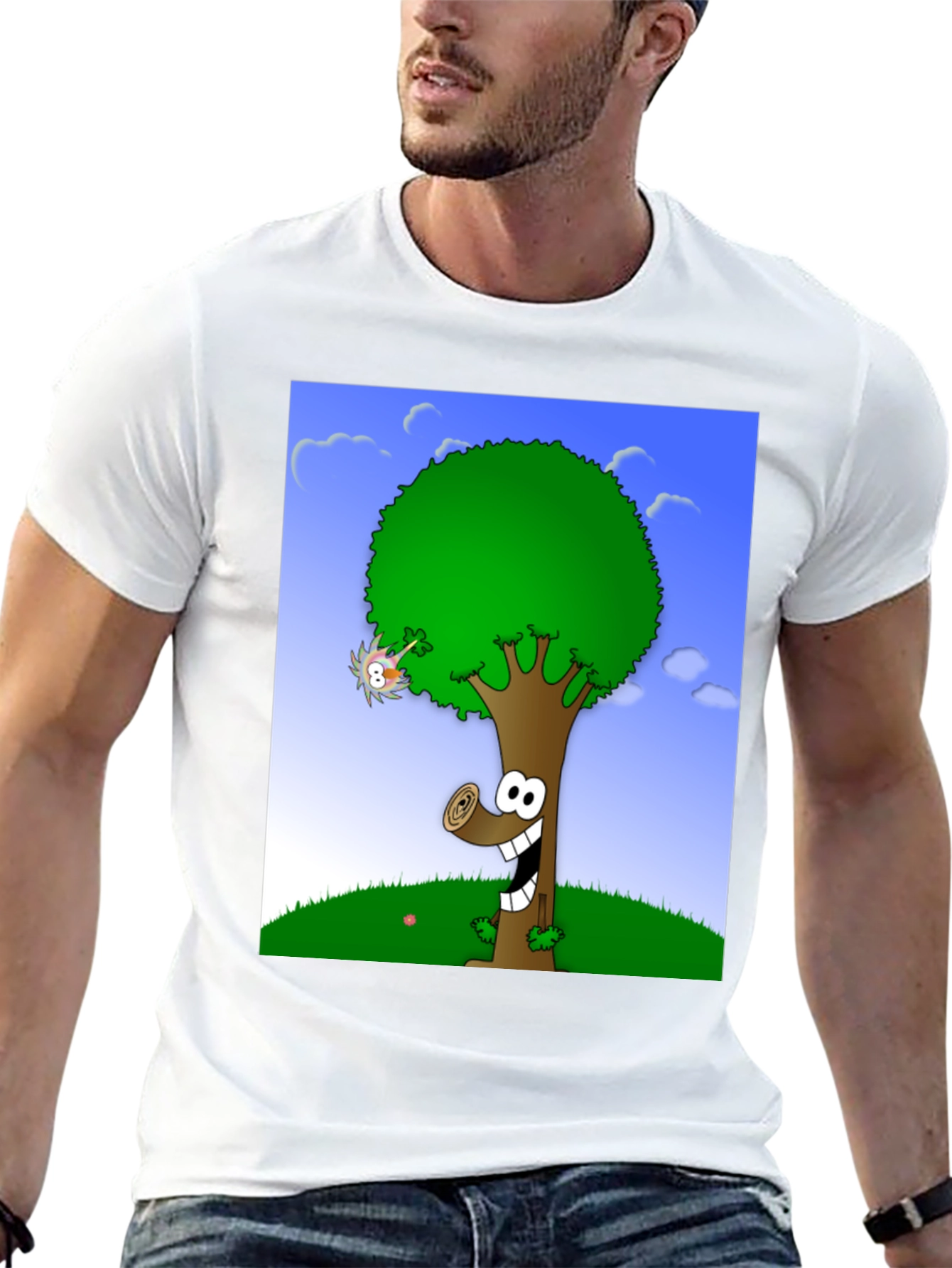 Black Cartoon Tree Graphic Tee view 13