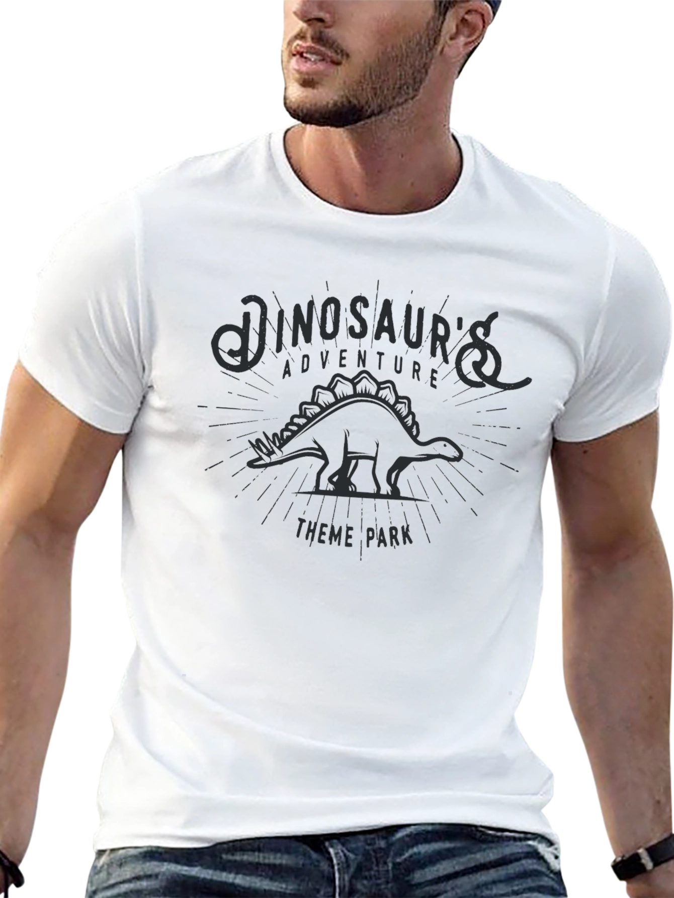 Black Dinosaur's Adventure Theme Park Graphic Tee view 13