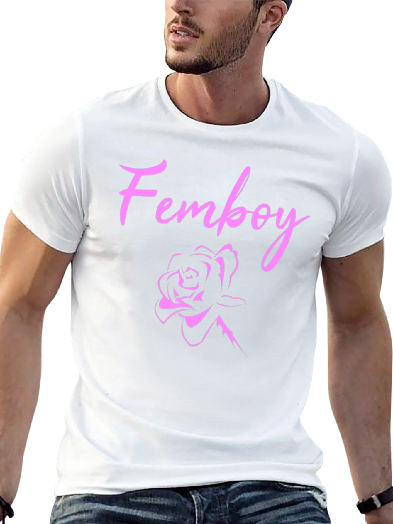 Black Femboy Rose Black T-Shirt view 13