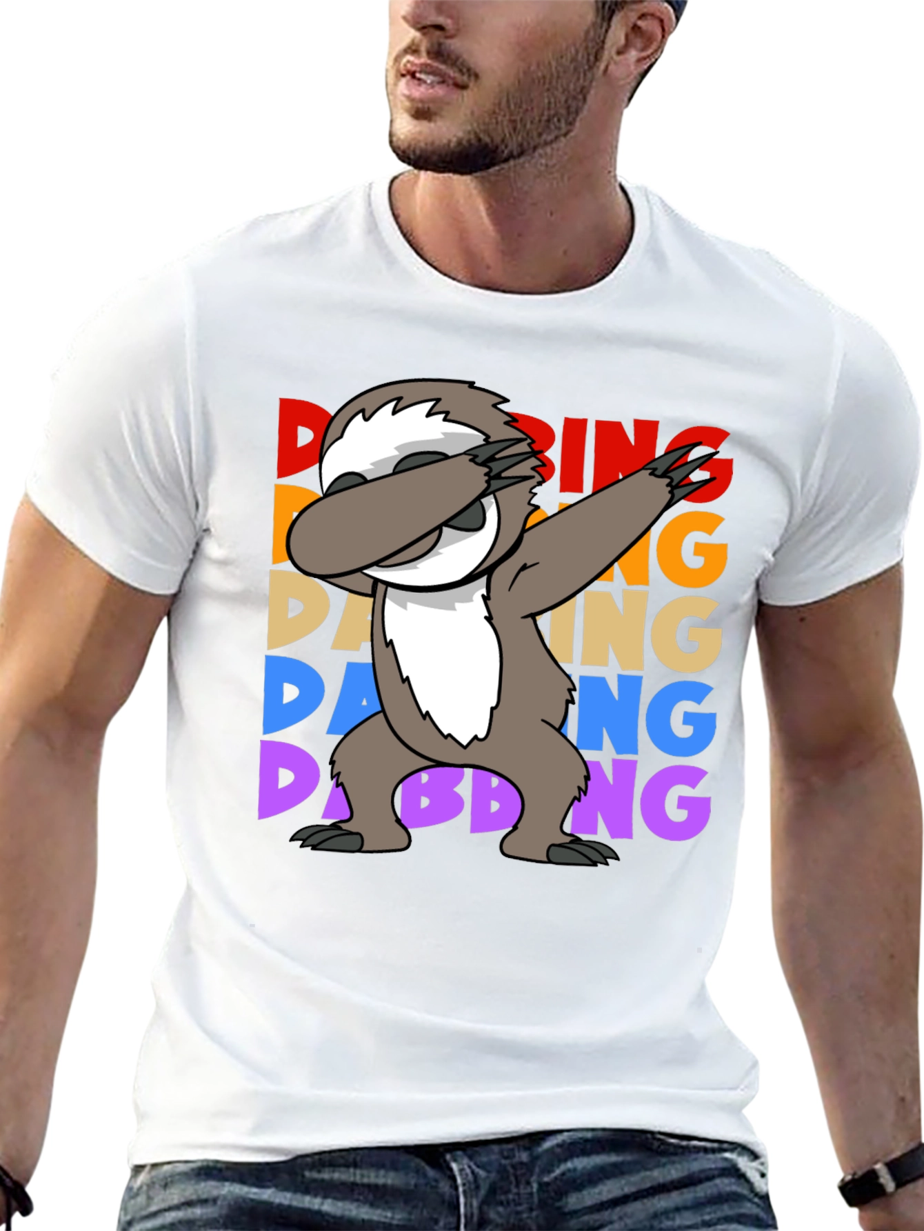 Dabbing Sloth Graphic Tee - Funny Sloth Lover Shirt - 13