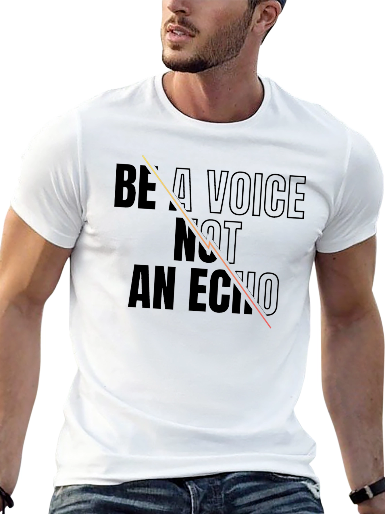 Black Be A Voice Not An Echo Graphic T-Shirt view 13