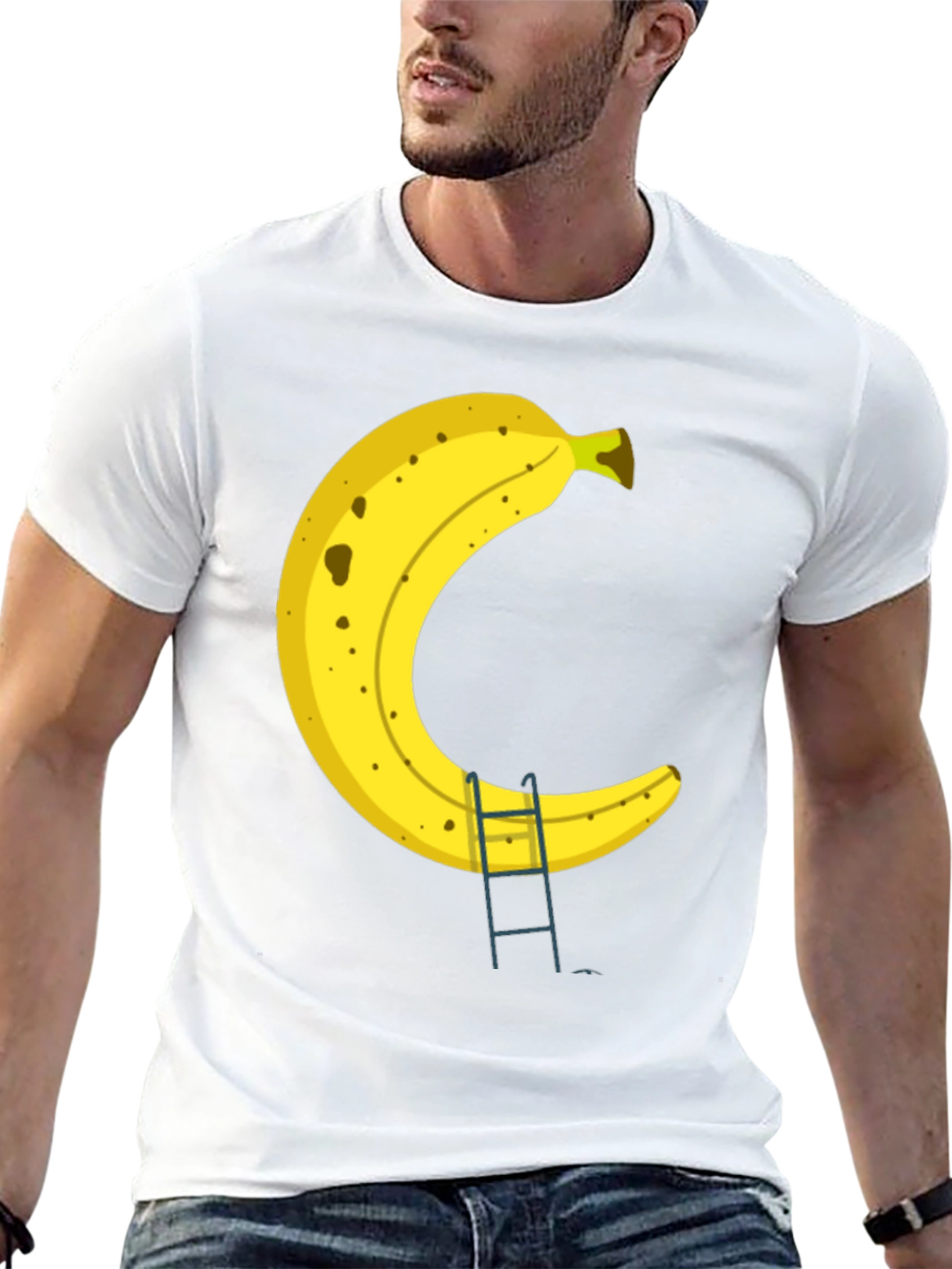 Black Banana Ladder Black T-Shirt - Funny Fruit Graphic Tee view 13